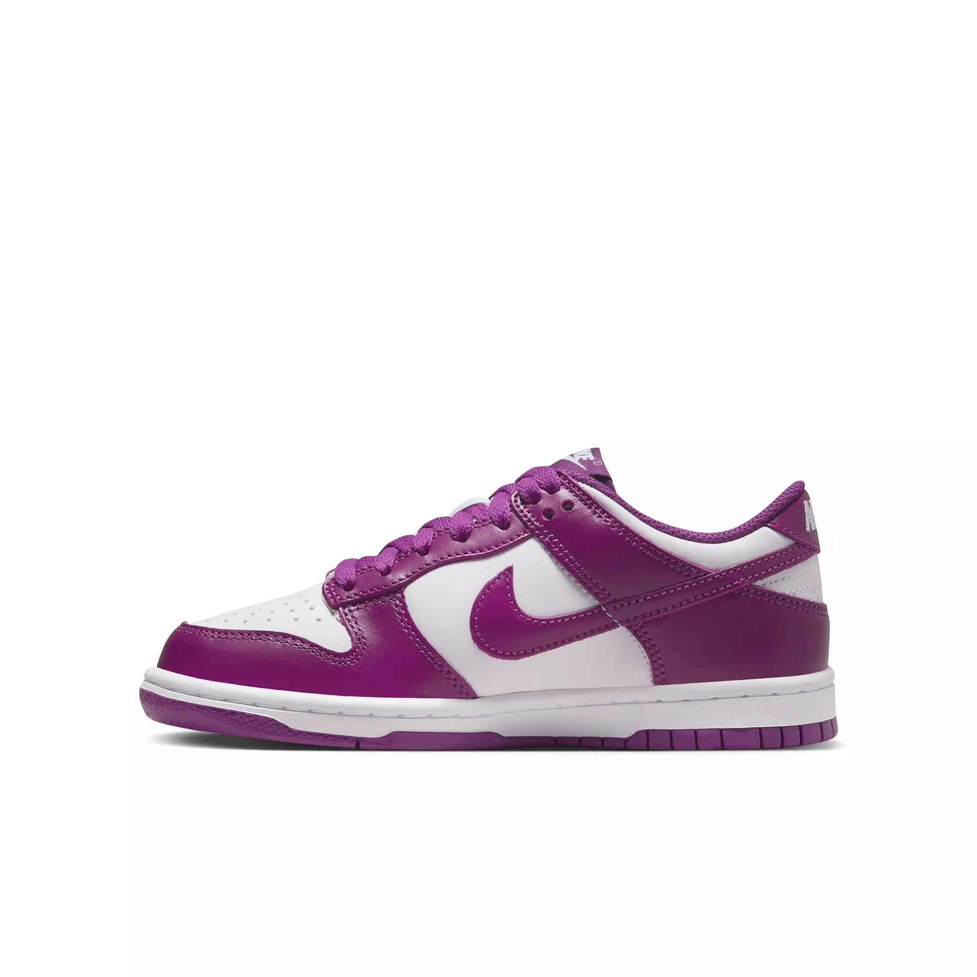 Nike Dunk Low "White/Viotech" Grade School Girls' Shoe - WHITE/PURPLE