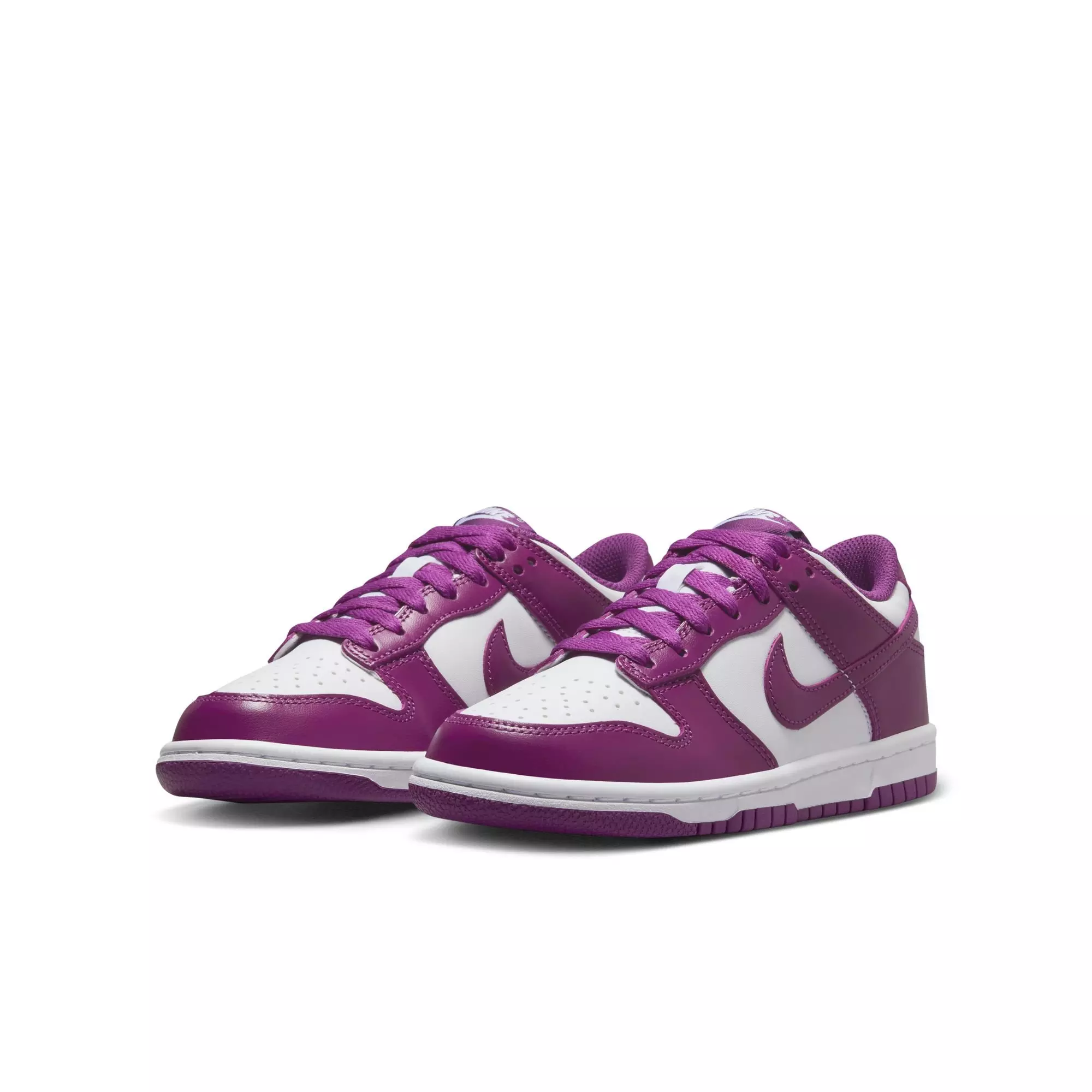 Nike Dunk Low "White/Viotech" Grade School Girls' Shoe - WHITE/PURPLE