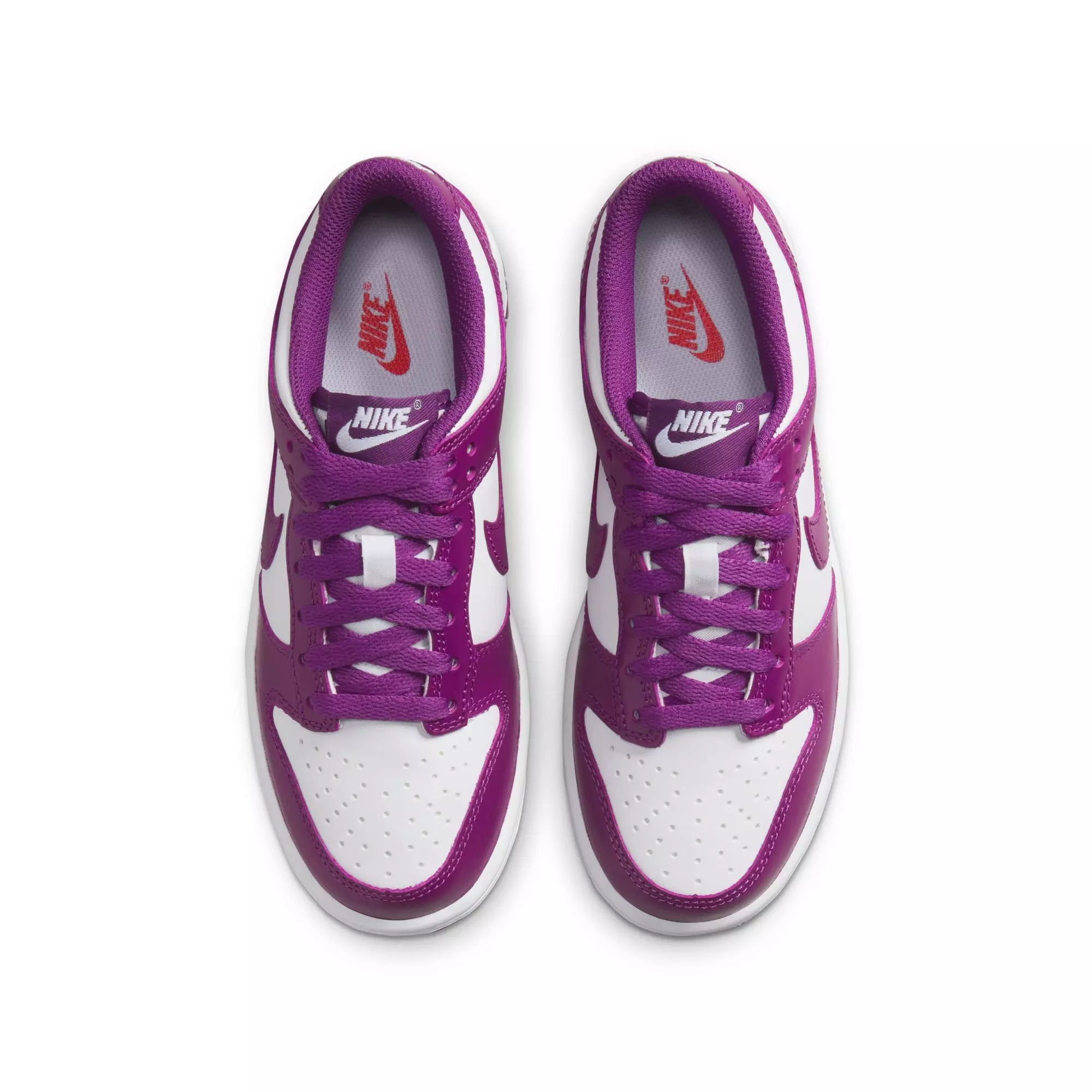 Nike Dunk Low "White/Viotech" Grade School Girls' Shoe - WHITE/PURPLE