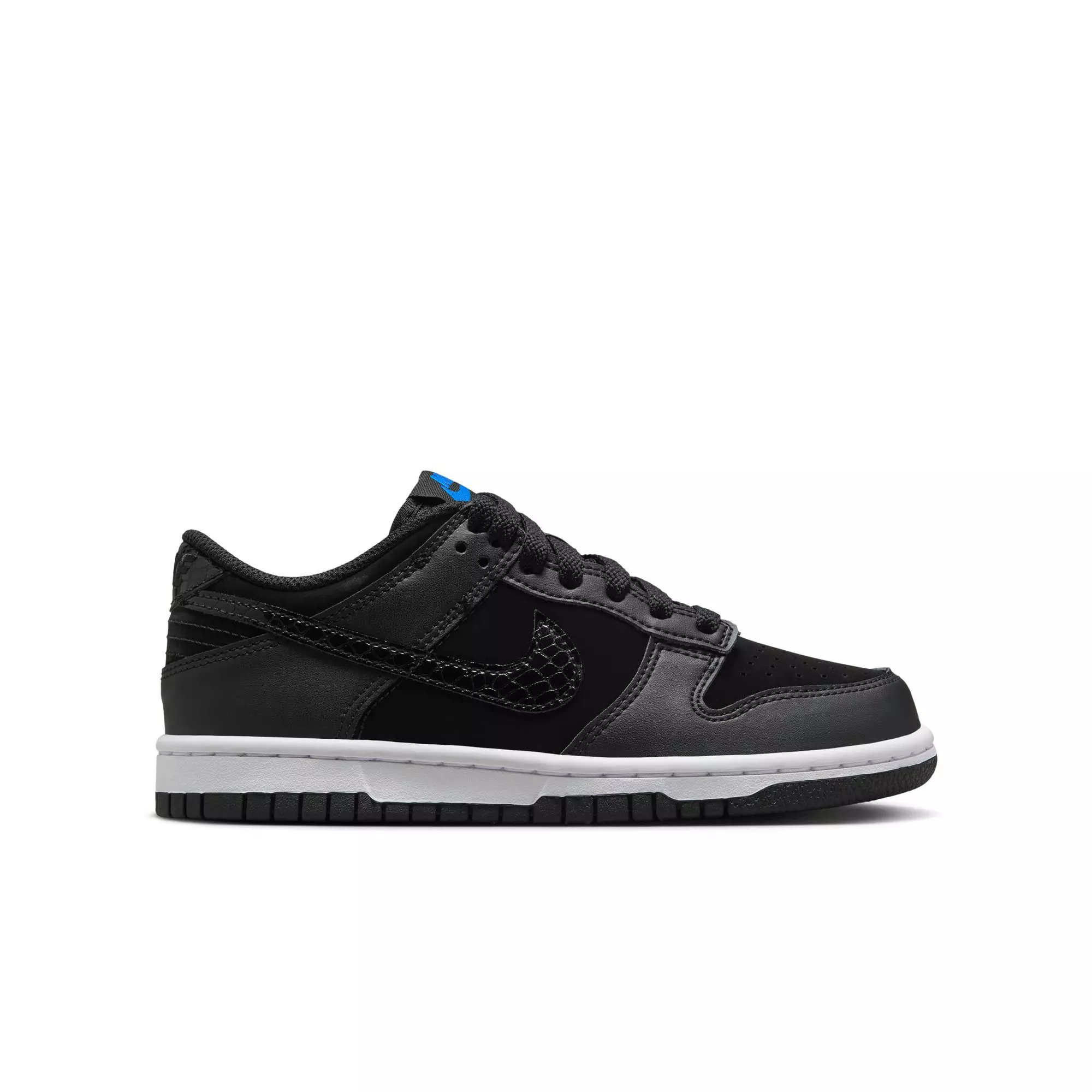 Nike Dunk Low SE "Black/White/Game Royal" Grade School Kids' Shoe - BLACK/WHITE
