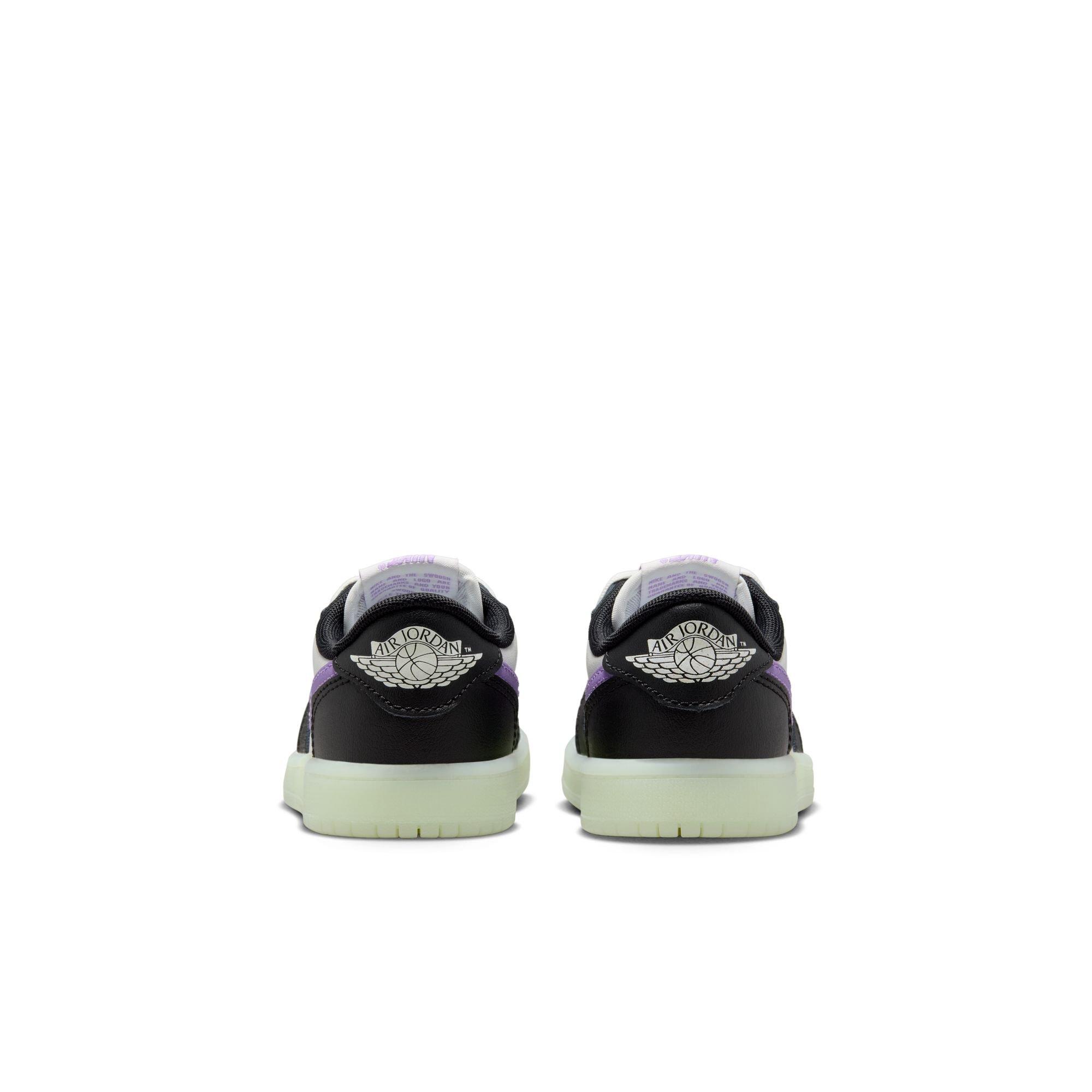 Jordan 1 Retro Low OG "Black Raspberry" Preschool Kids' Shoe