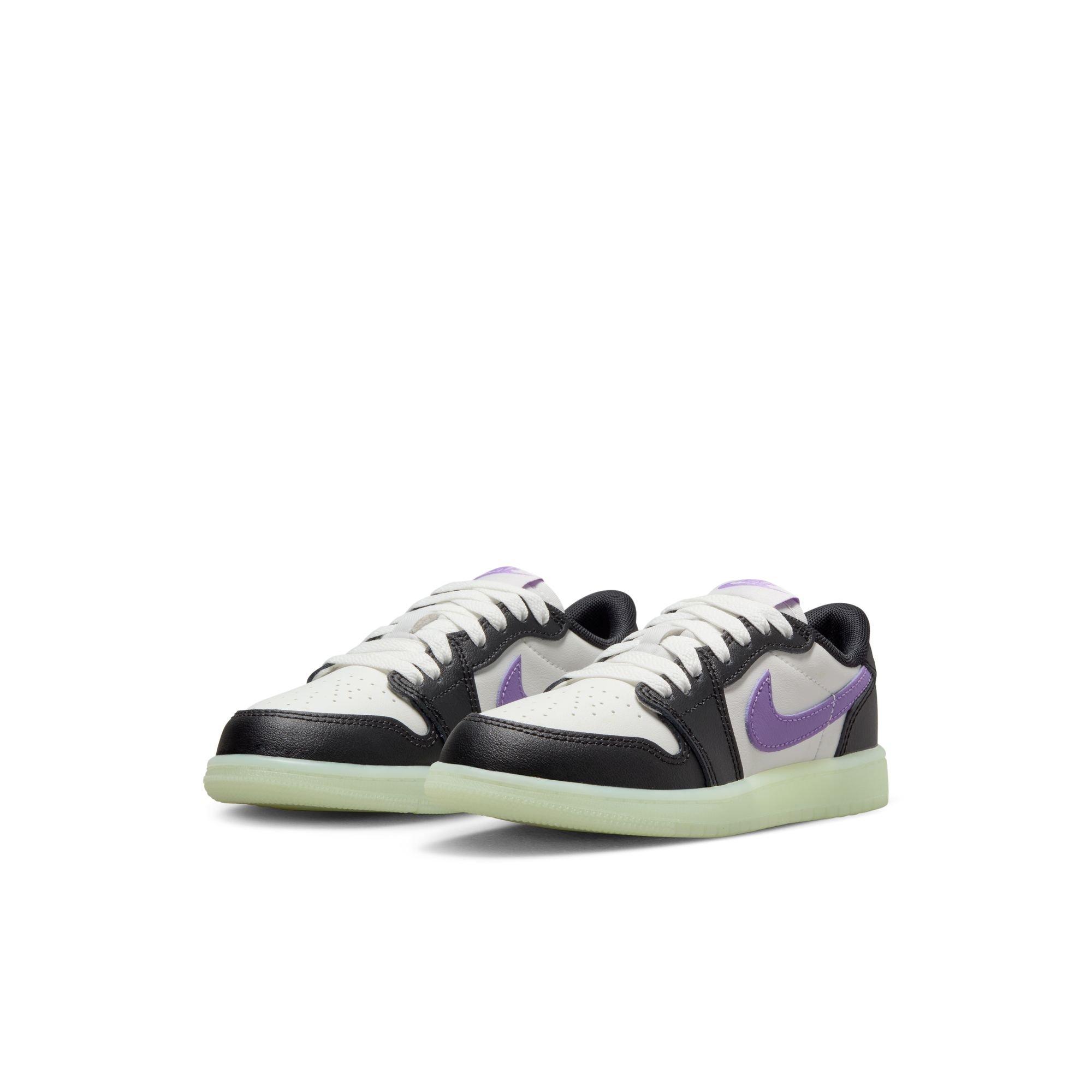 Jordan 1 Retro Low OG "Black Raspberry" Preschool Kids' Shoe