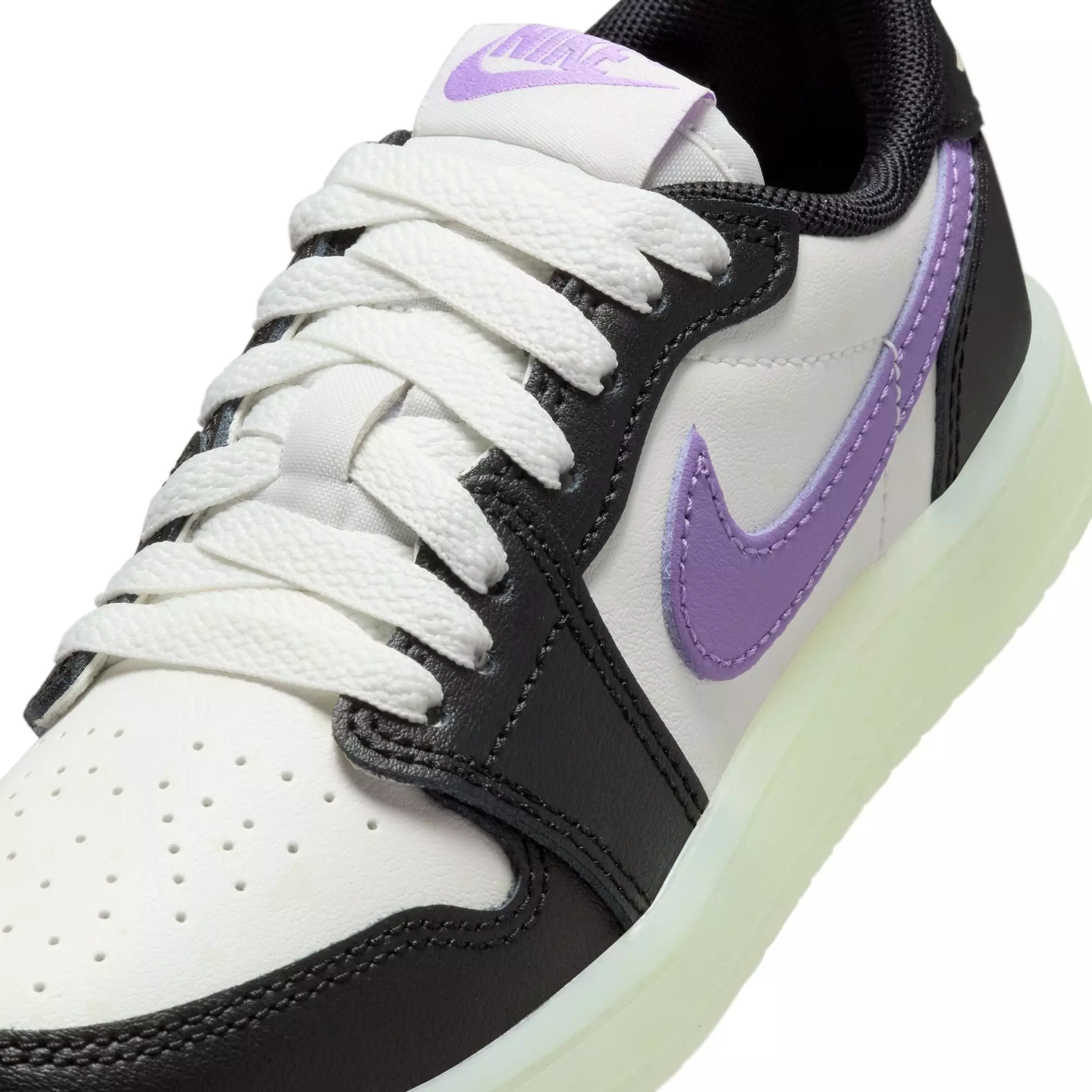 Jordan 1 Retro Low OG "Black Raspberry" Preschool Kids' Shoe - BLACK/BLACK RASPBERRY/VOLT TINT