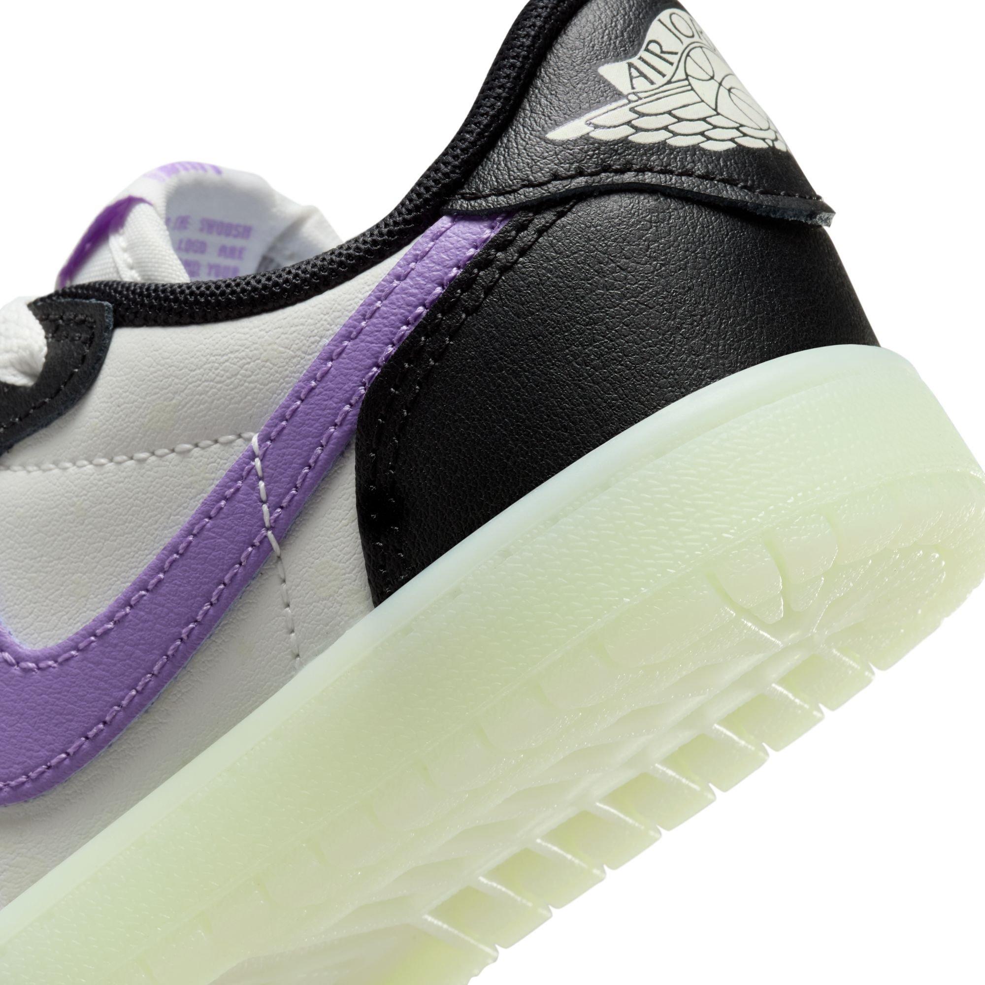 Jordan 1 Retro Low OG "Black Raspberry" Preschool Kids' Shoe