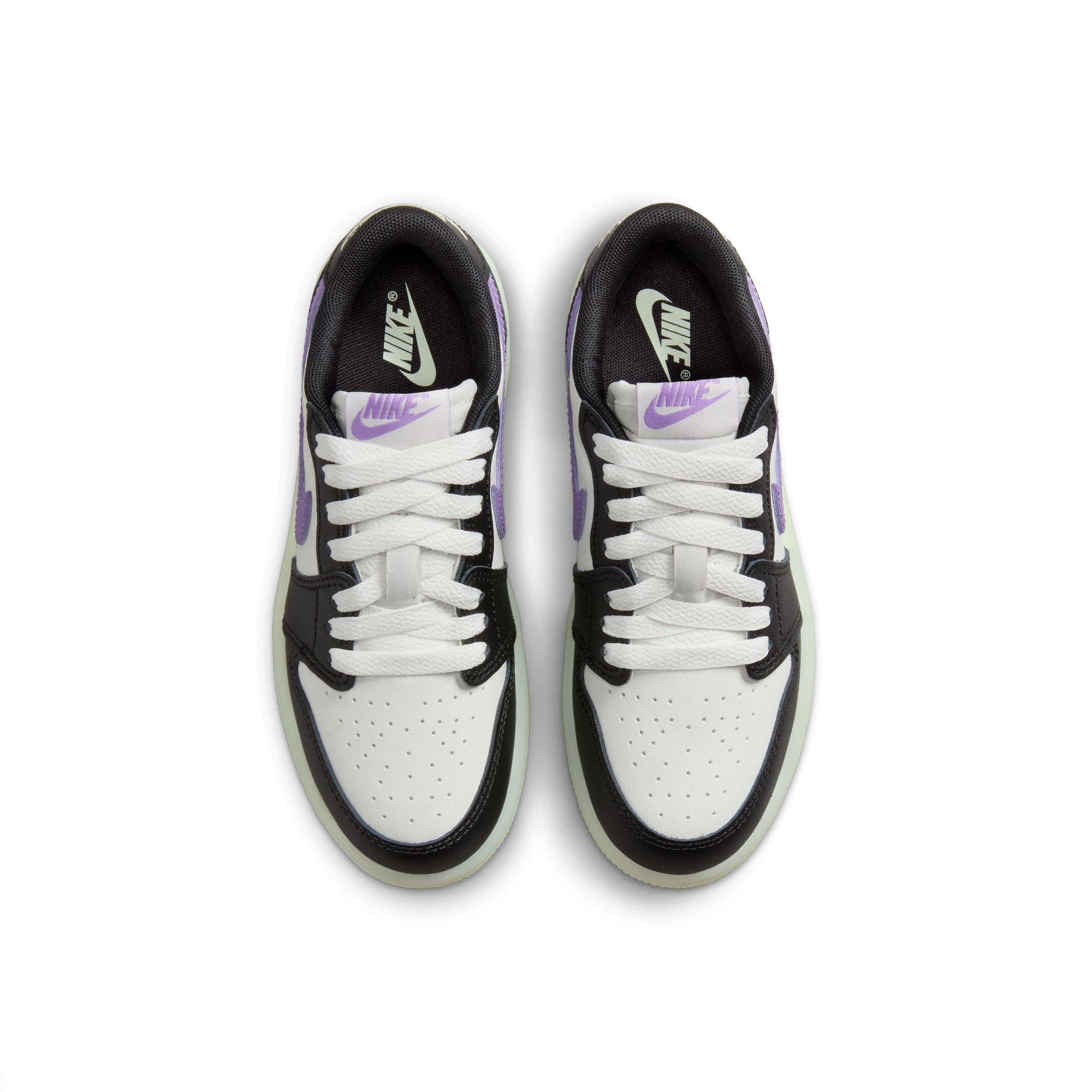 Jordan 1 Retro Low OG "Black Raspberry" Preschool Kids' Shoe