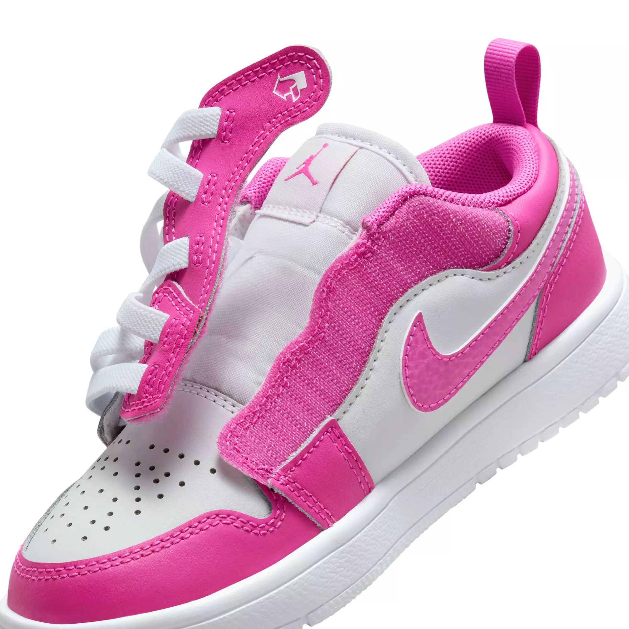 Jordan 1 Low Alt "Fire Pink/Iris Whisper/White" Preschool Girls' Shoe - PINK/WHITE