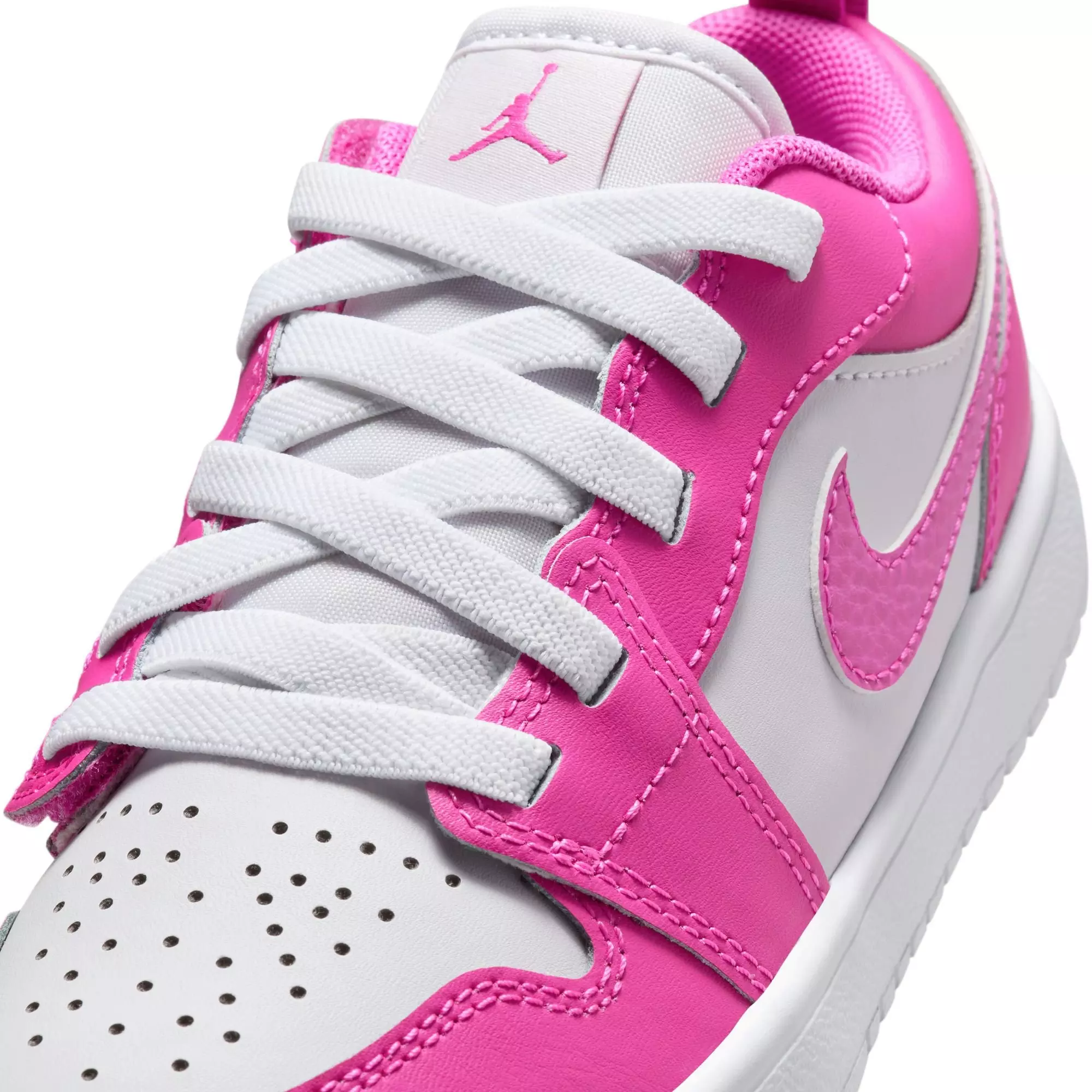 Jordan 1 Low Alt "Fire Pink/Iris Whisper/White" Preschool Girls' Shoe - PINK/WHITE