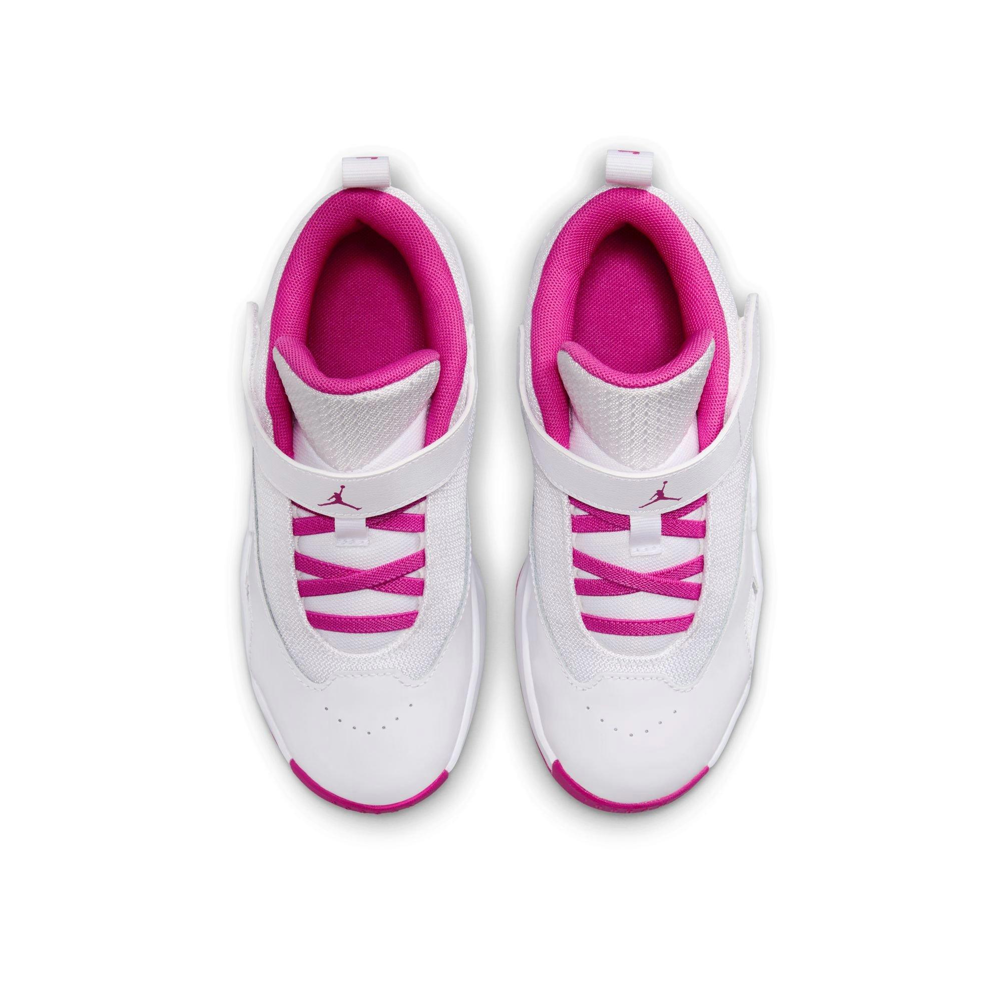 Jordan Max Aura 6 Preschool Girls' "White/Fire Pink" Shoe