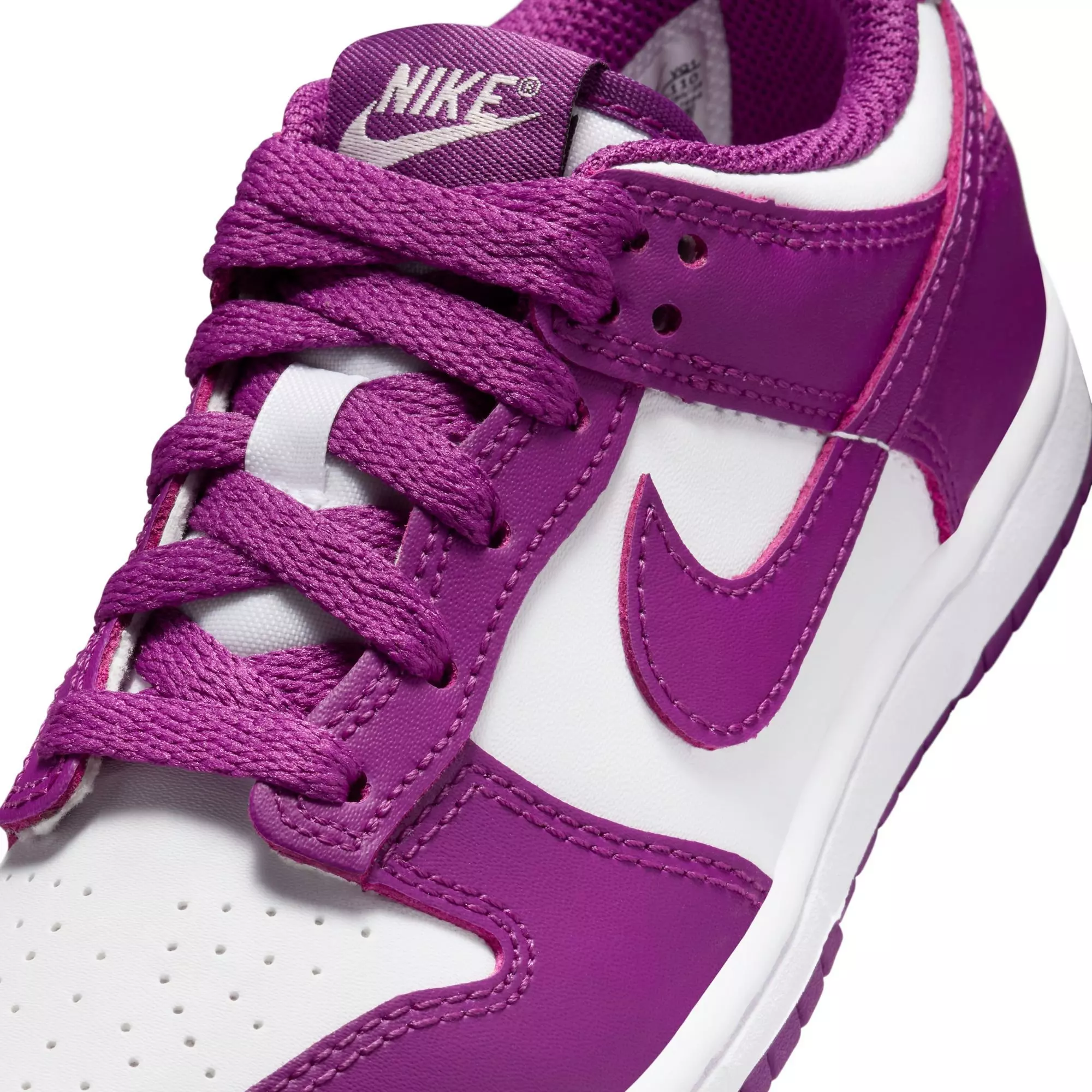 Nike Dunk Low "White/Viotech" Preschool Girls' Shoe - WHITE/PURPLE