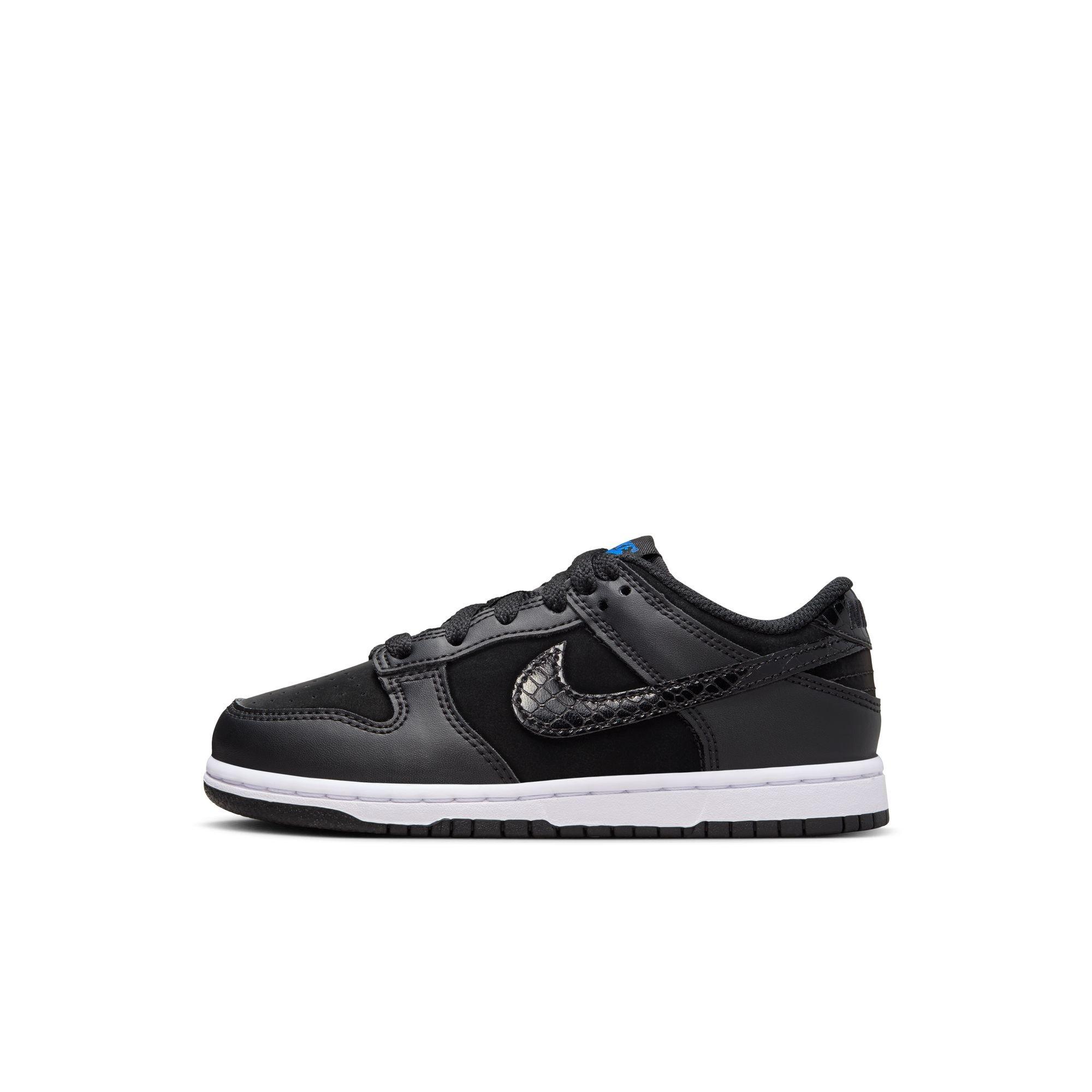 Nike Dunk Low SE "Black/White/Game Royal" Preschool Kids' Shoe - BLACK/WHITE Thumbnail View 3
