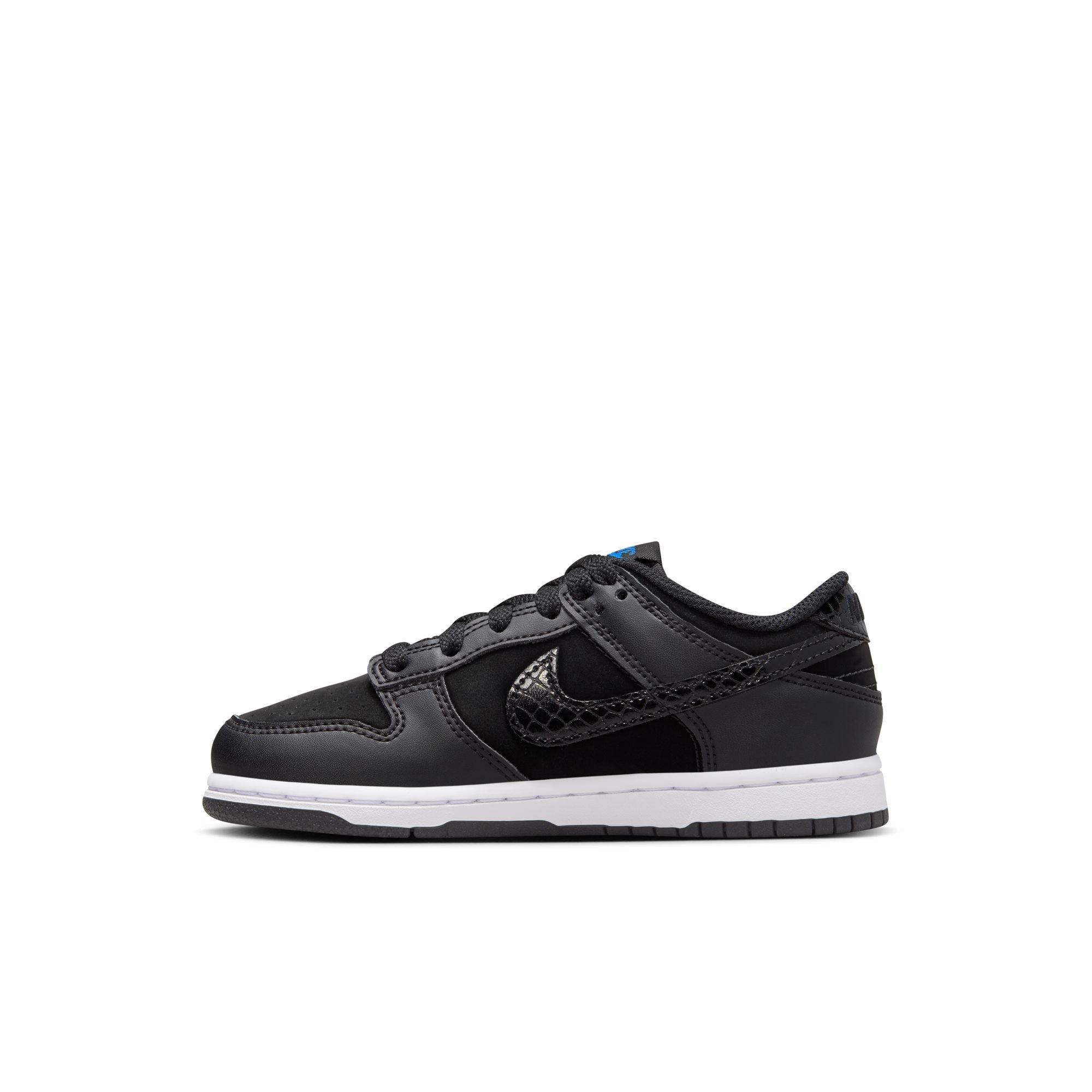Nike Dunk Low SE "Black/White/Game Royal" Preschool Kids' Shoe - BLACK/WHITE Thumbnail View 4