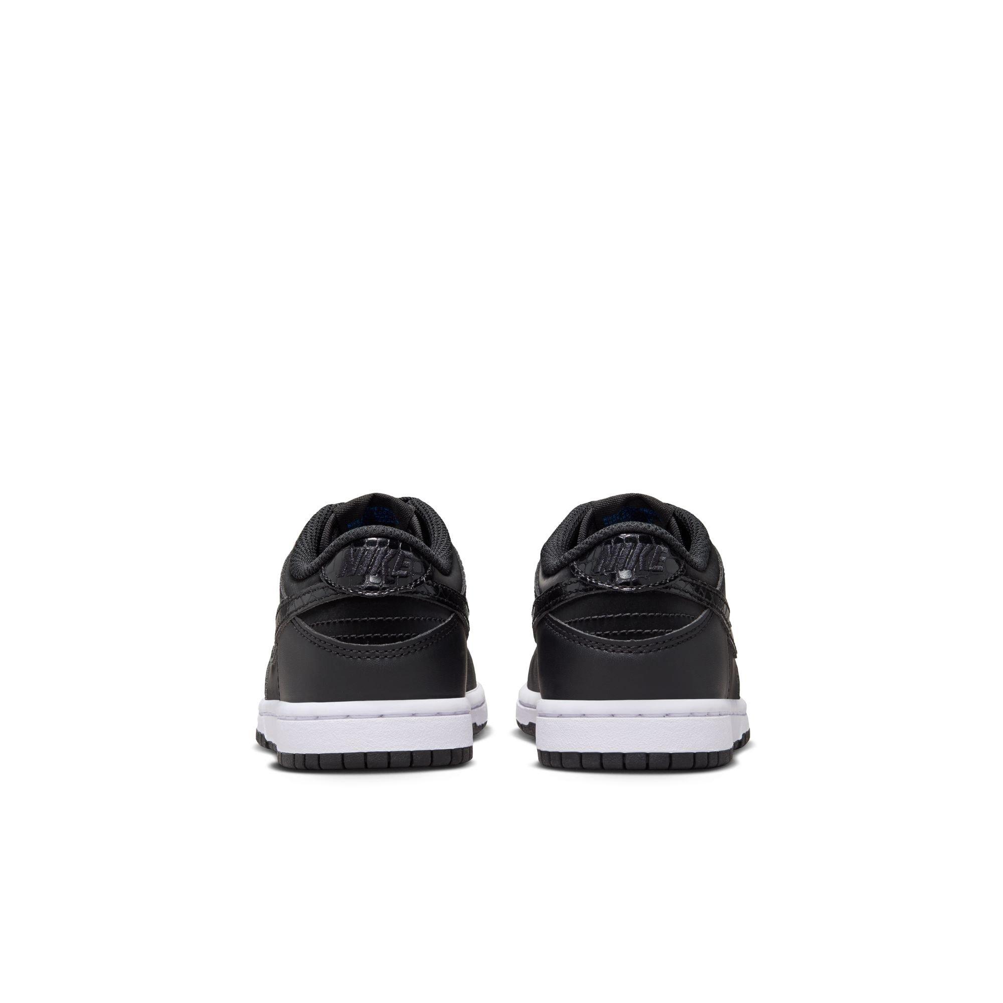Nike Dunk Low SE "Black/White/Game Royal" Preschool Kids' Shoe - BLACK/WHITE Thumbnail View 7