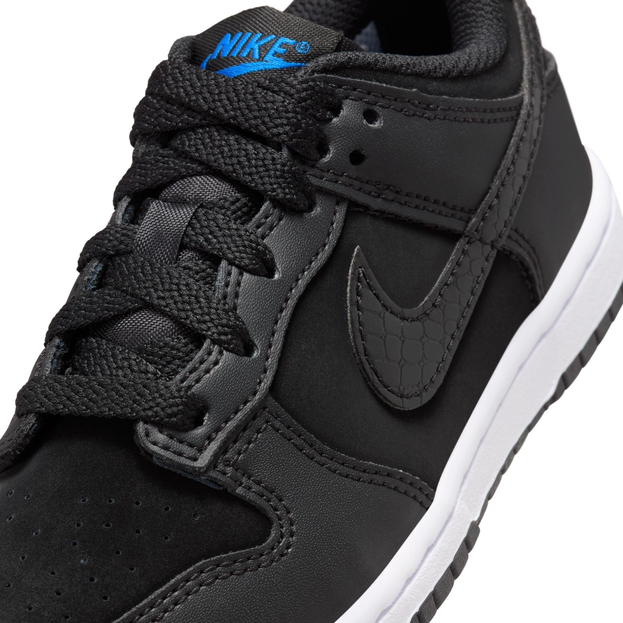 Nike Dunk Low SE "Black/White/Game Royal" Preschool Kids' Shoe - BLACK/WHITE Thumbnail View 9