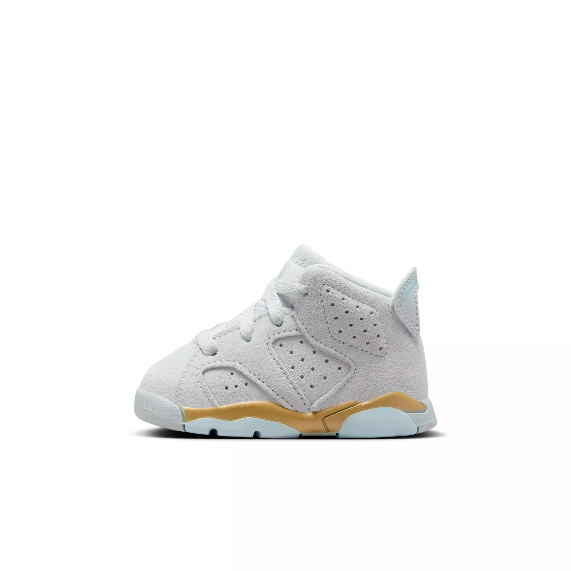 Jordan 6 Retro "Pearl" Toddler Girls' Shoe - PURE PLATINUM/GLACIER BLUE/METALLIC GOLD