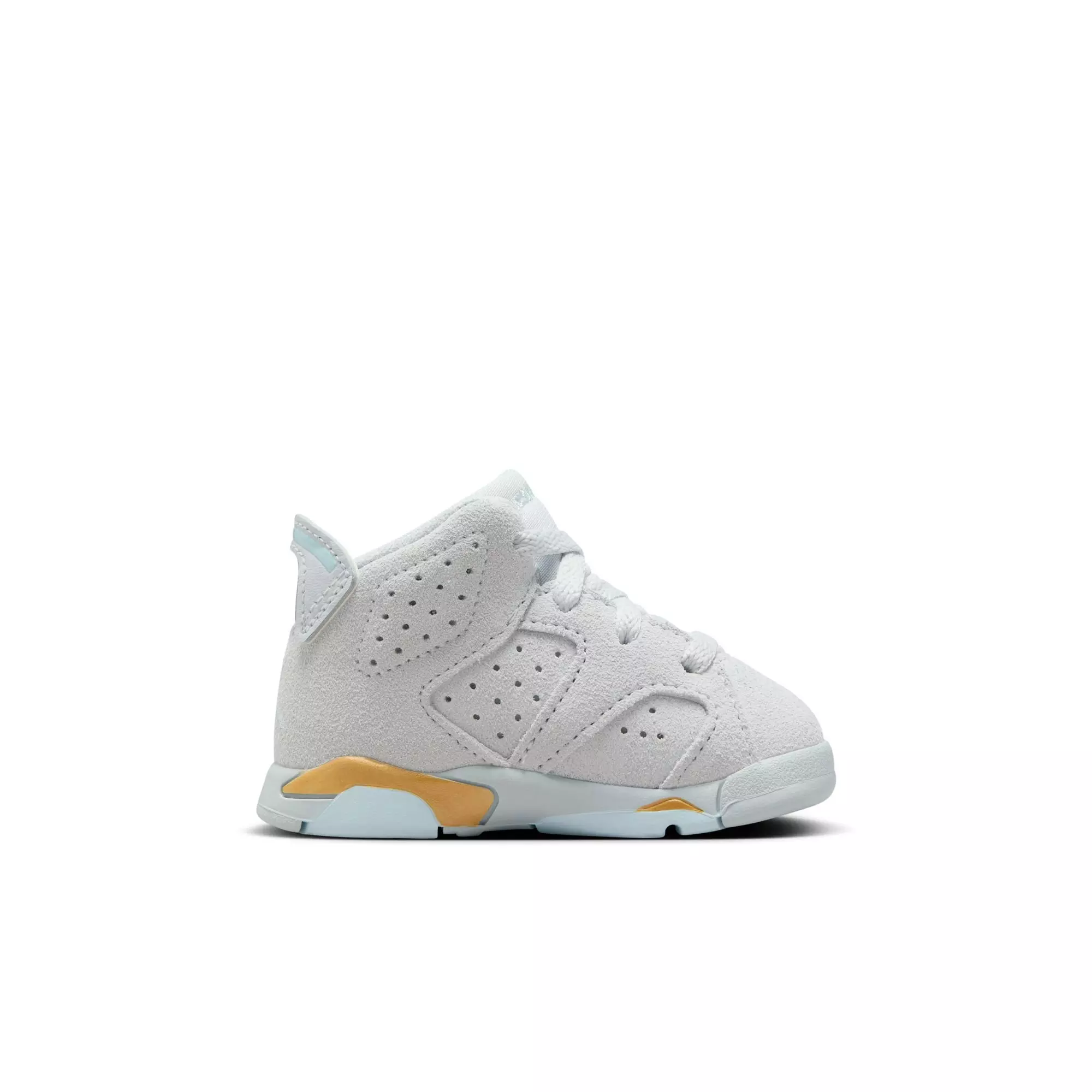 Jordan 6 Retro "Pearl" Toddler Girls' Shoe - PURE PLATINUM/GLACIER BLUE/METALLIC GOLD