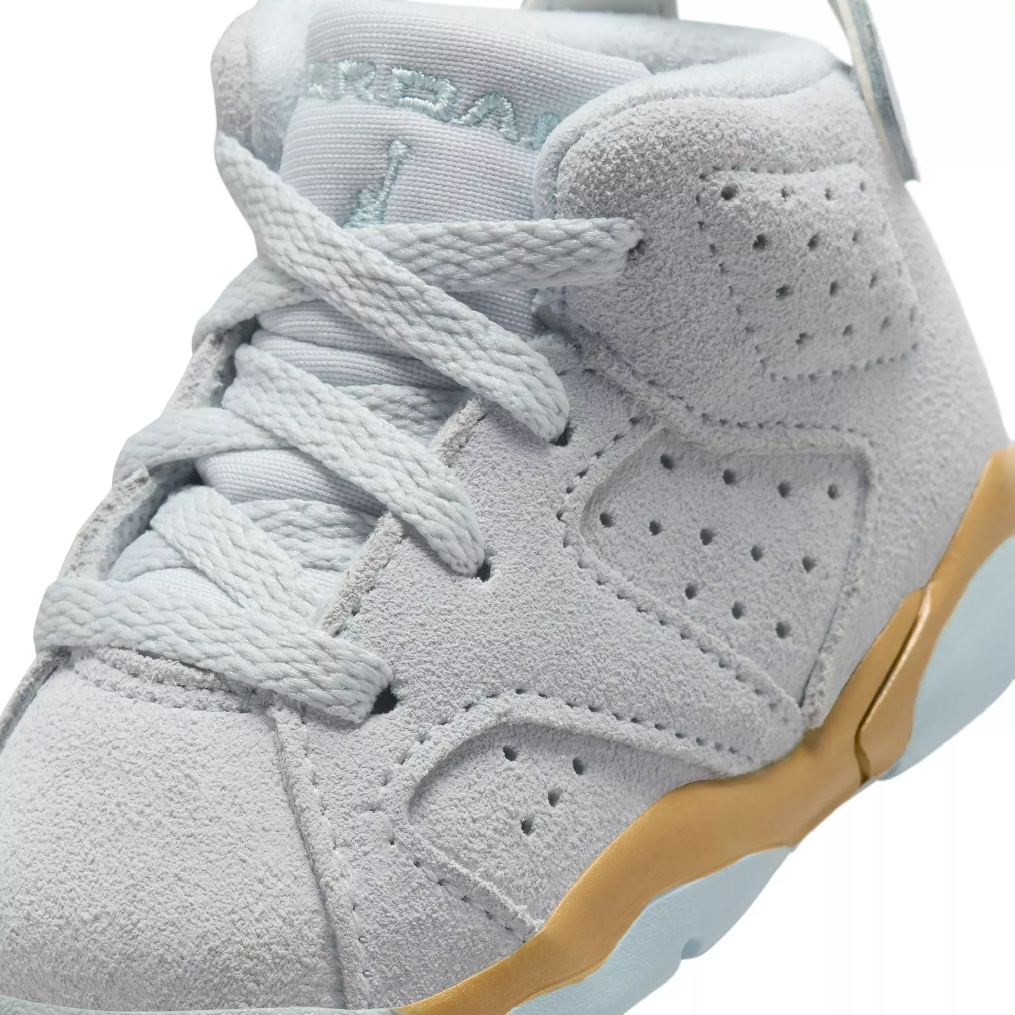 Jordan 6 Retro "Pearl" Toddler Girls' Shoe - PURE PLATINUM/GLACIER BLUE/METALLIC GOLD