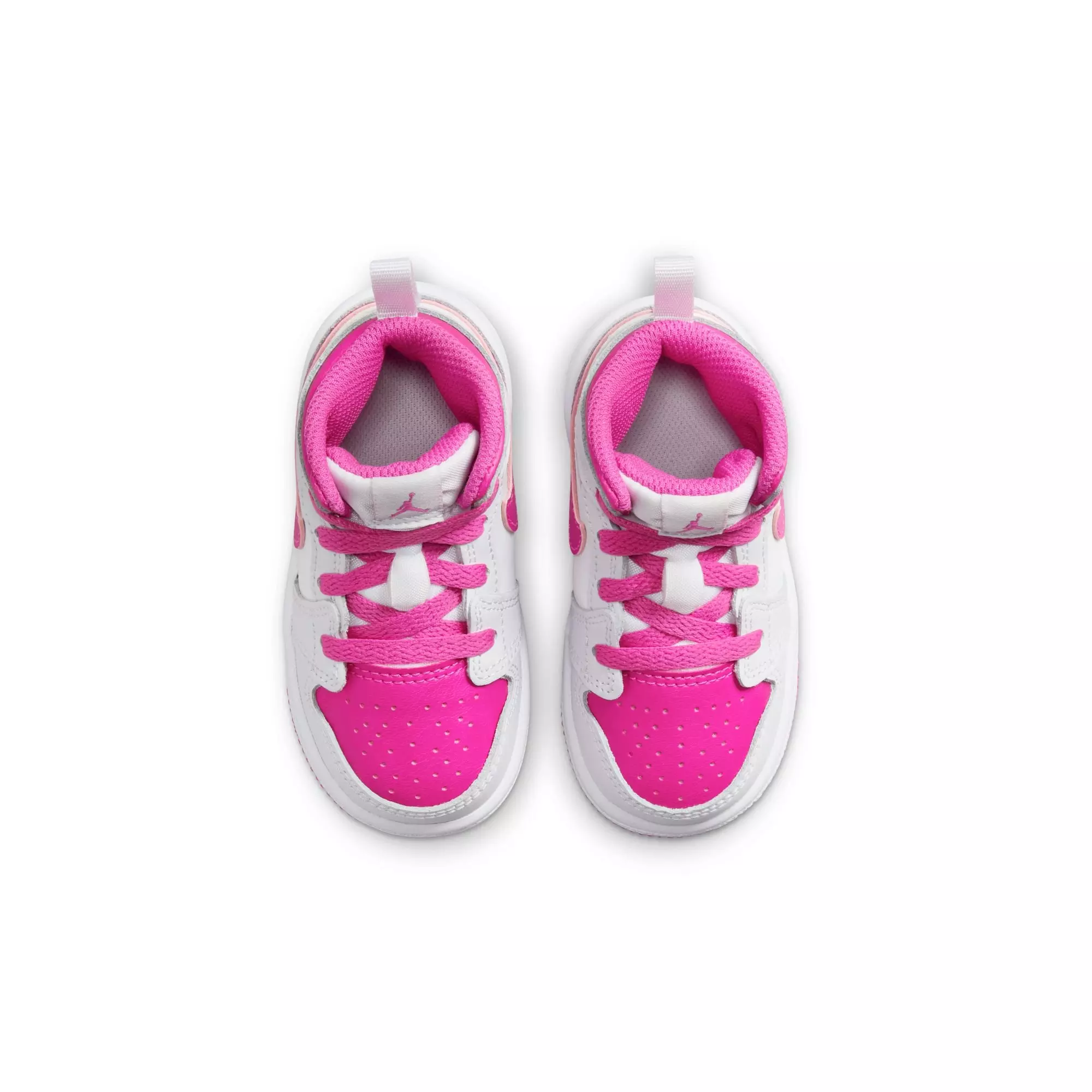 Jordan 1 Mid "Iris Whisper/Fire Pink/White" Toddler Girls' Shoe - WHITE/PINK