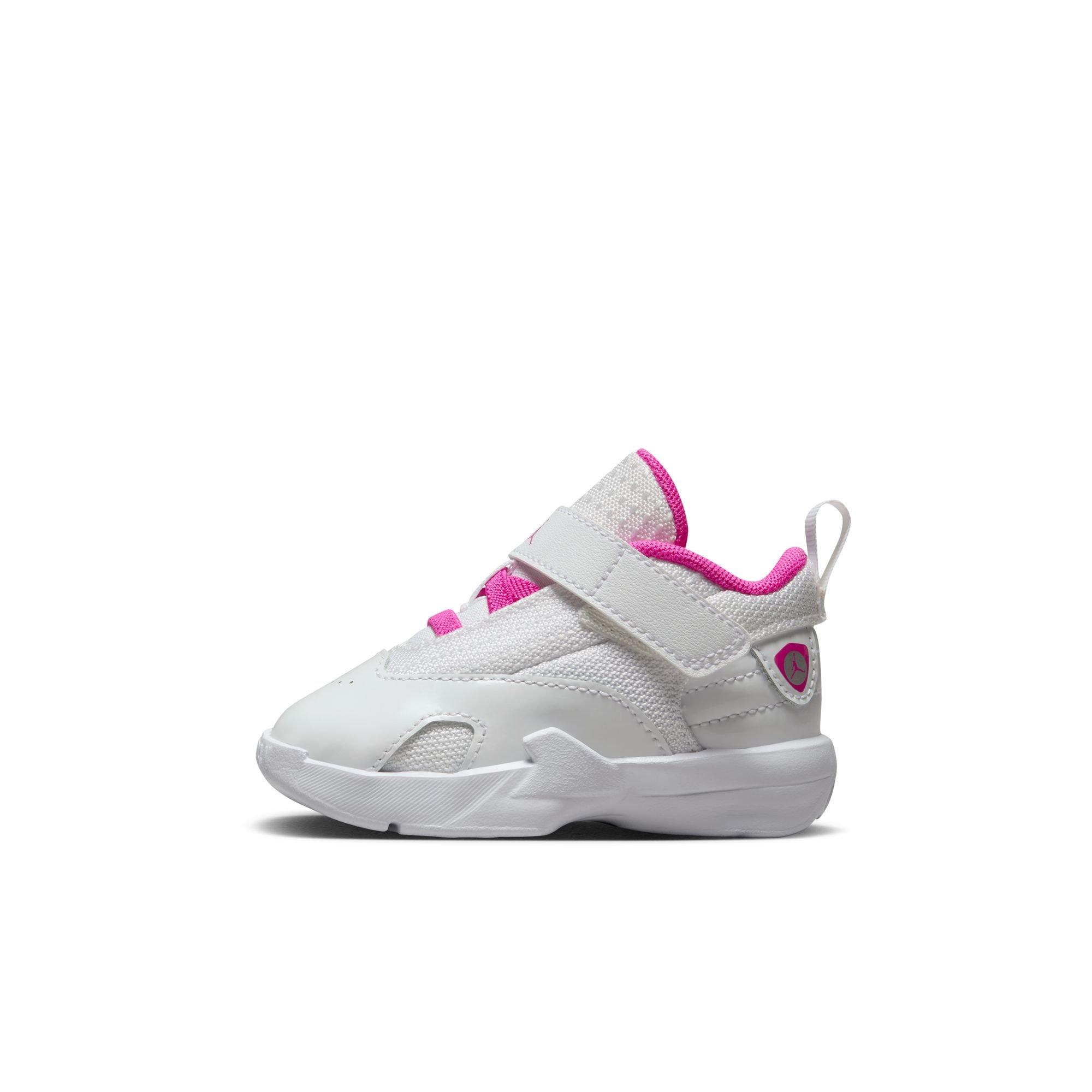 Jordan Max Aura 6 Toddler Girls' White/Fire Pink Shoe