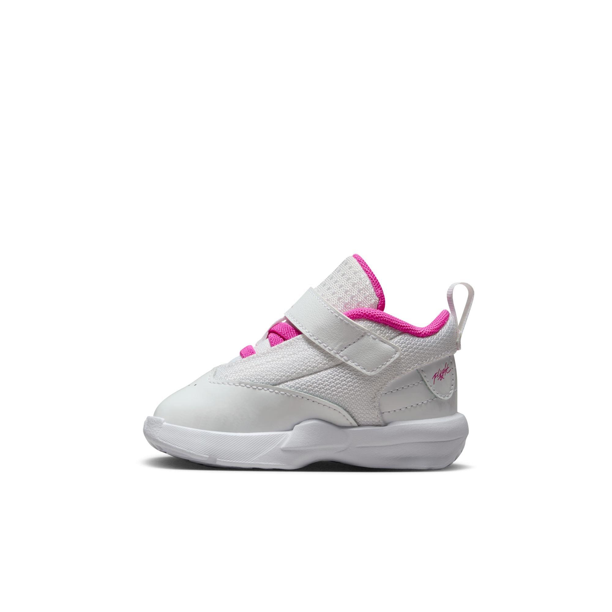 Jordan Max Aura 6 Toddler Girls' White/Fire Pink Shoe