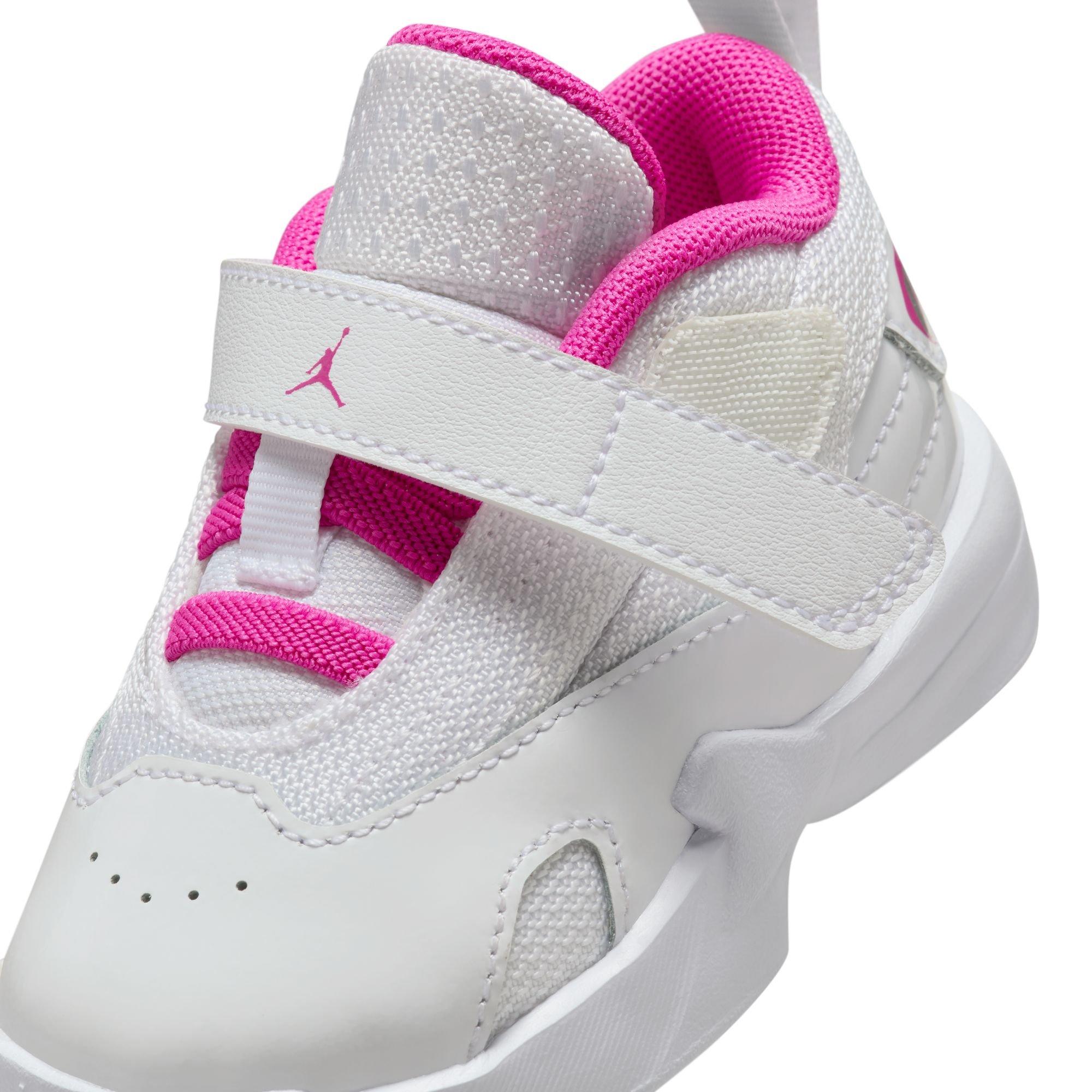 Jordan Max Aura 6 Toddler Girls' White/Fire Pink Shoe