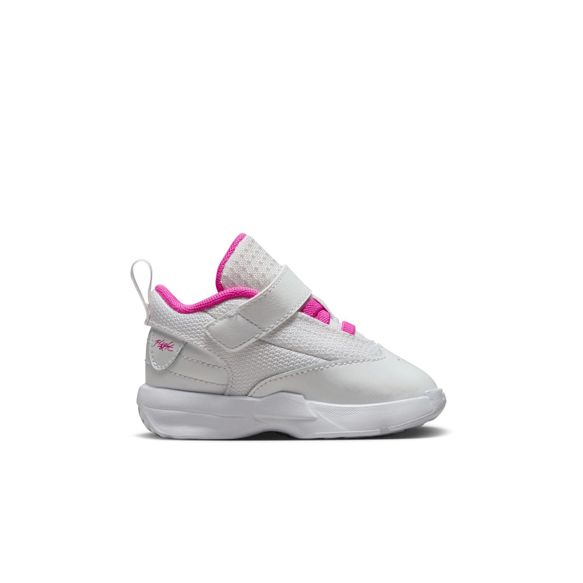 Jordan Max Aura 6 Toddler Girls' White/Fire Pink Shoe