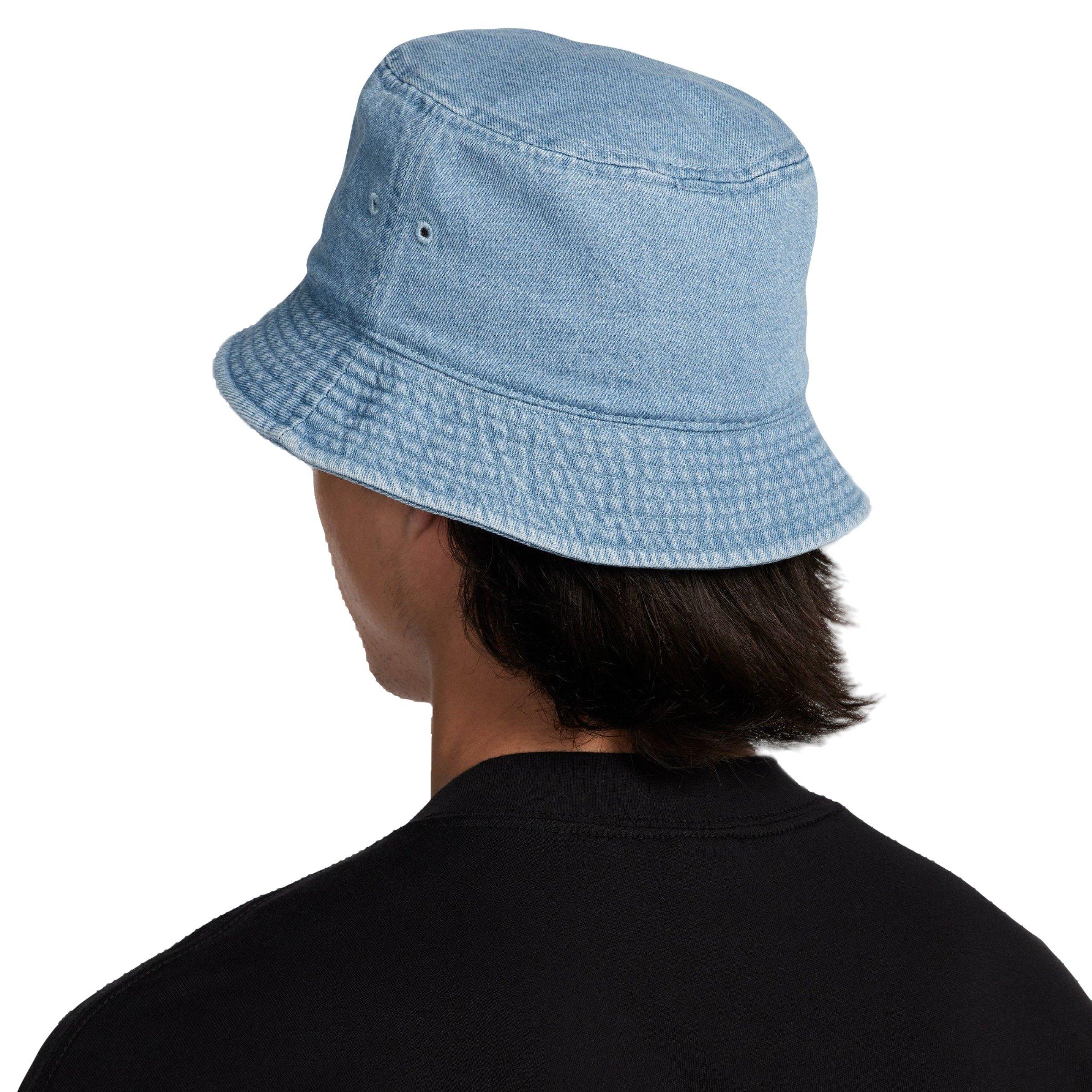 NWT Nike Apex Light Blue Denim Bucket Hat with White Swoosh Nike Apex Denim Bucket Hat Blue HF0384 429 Adult Size Small  main image 2