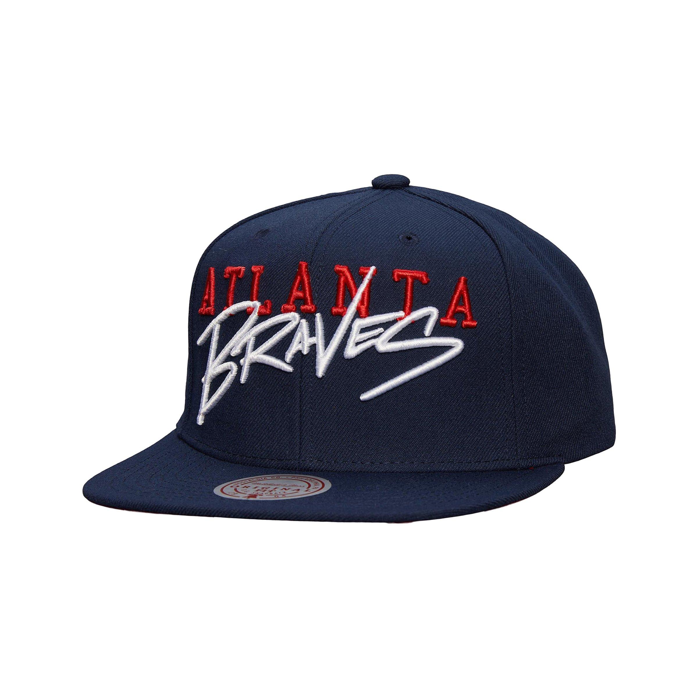 Mitchell and Ness Atlanta Braves Tagged Snapback Hat - NAVY