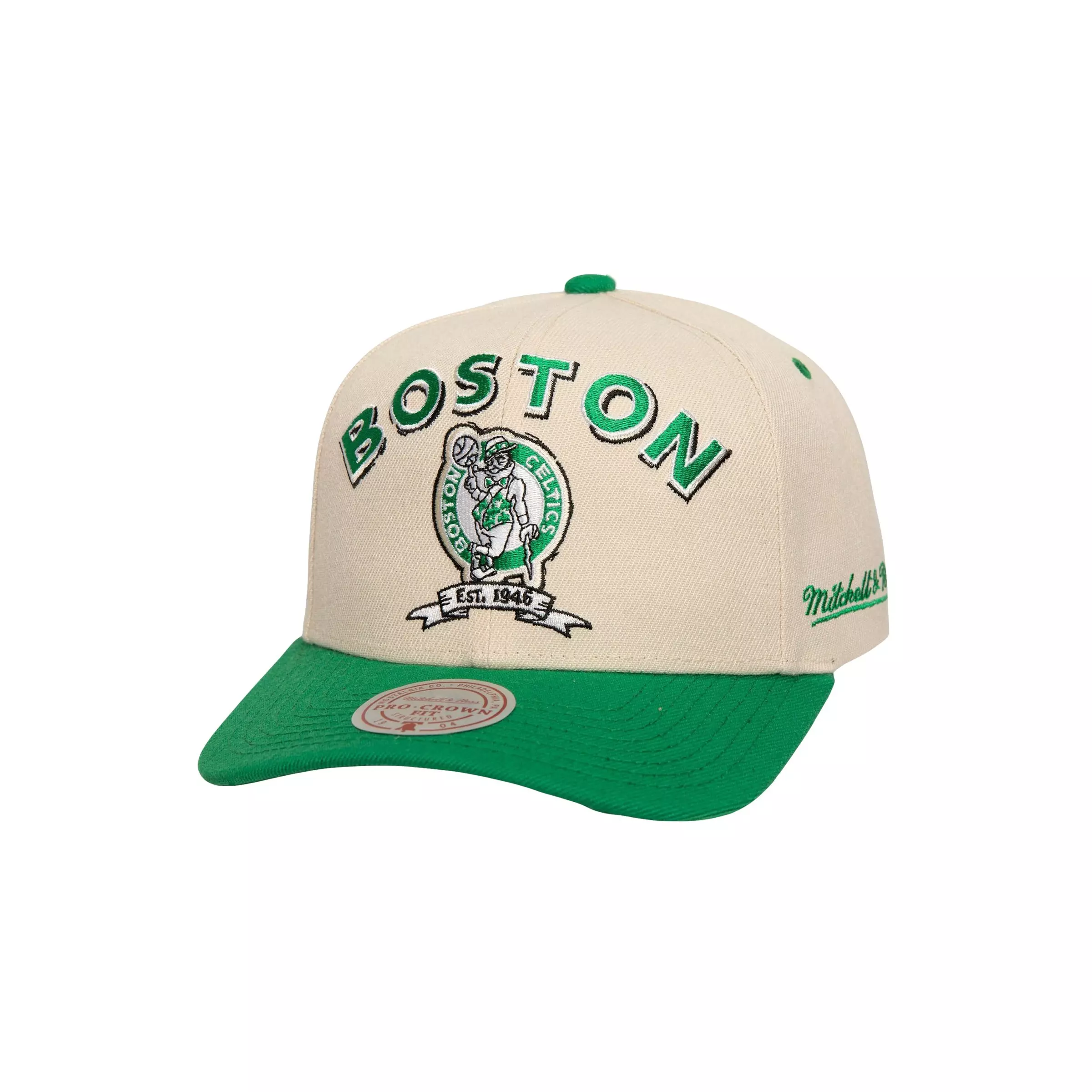 Mitchell and Ness Boston Celtics NBA Defined Snapback Hat - CREAM