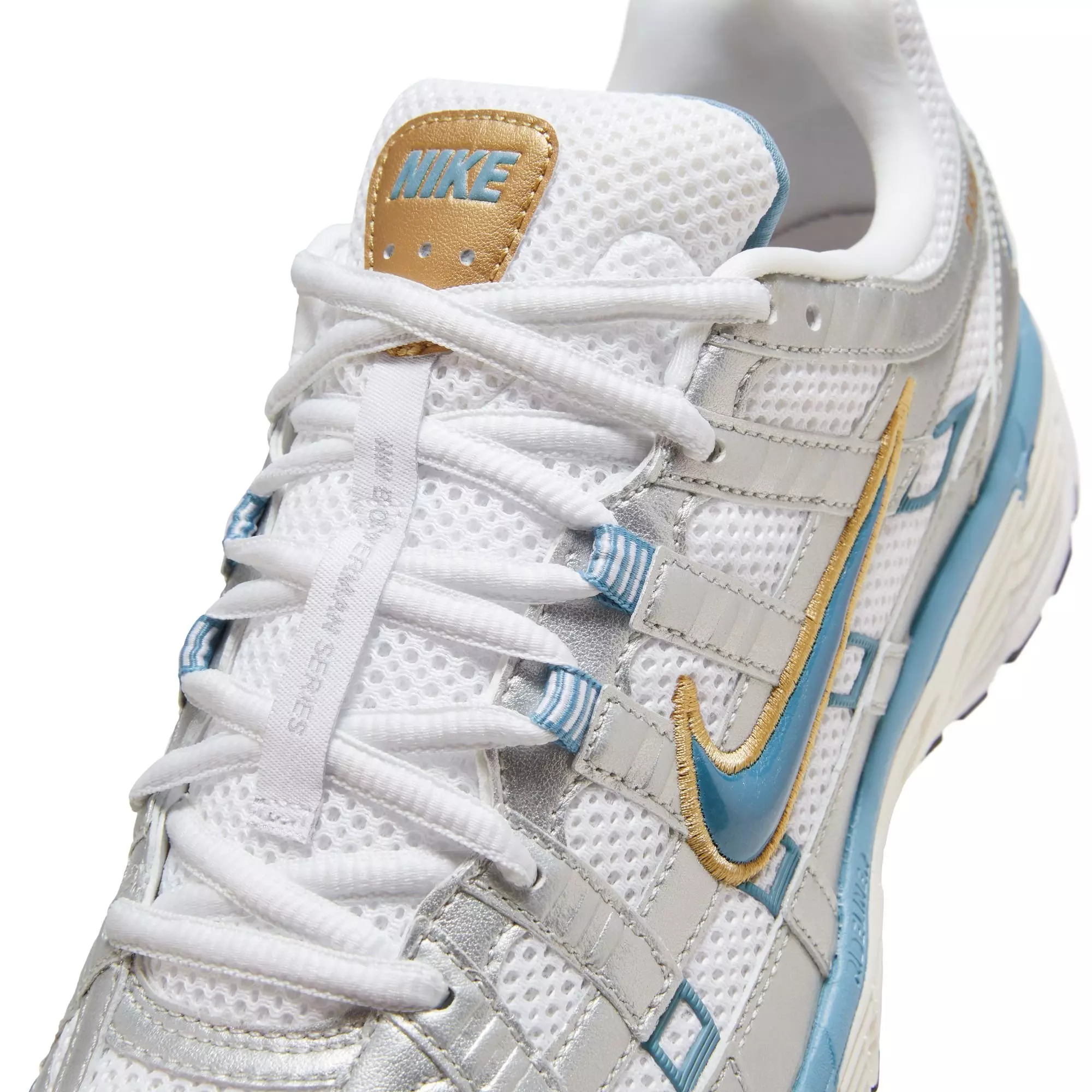 Nike P-6000 "White/Aegean Storm/Metallic Silver" Men's Shoe - WHITE/BLUE/SILVER