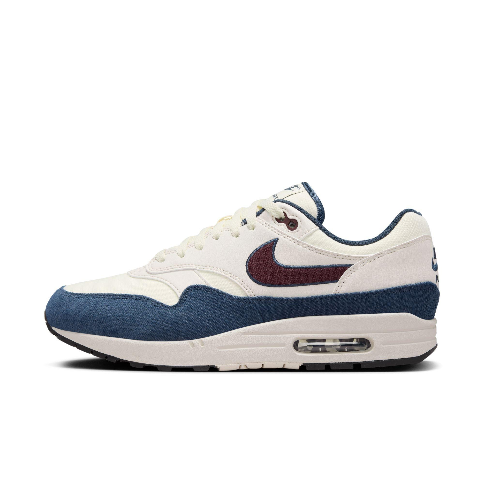 Nike Air Max 1 "Coconut Milk/Burgundy Crush/Armory Navy" Men's Shoe - CREAM/RED Thumbnail View 3