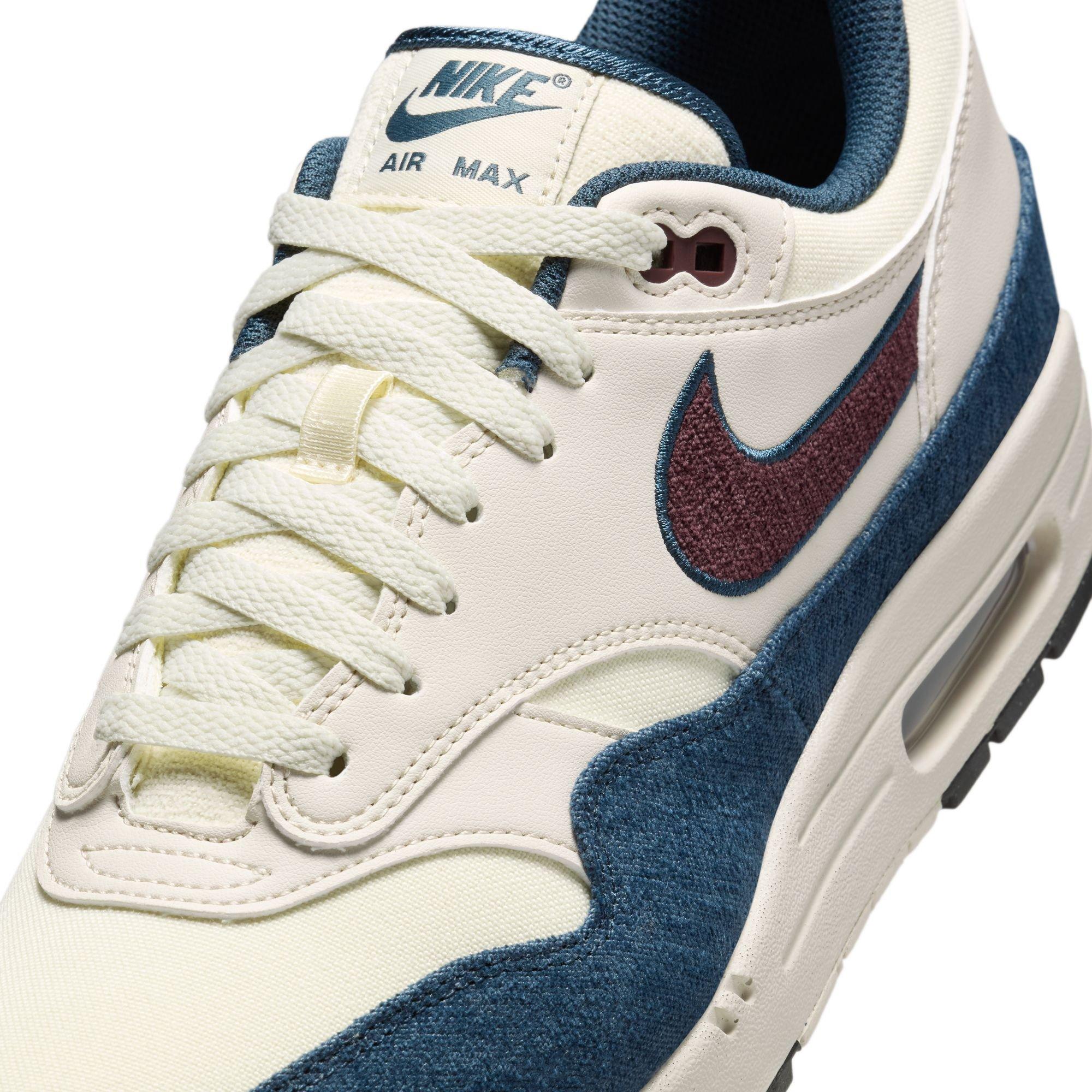 Nike Air Max 1 "Coconut Milk/Burgundy Crush/Armory Navy" Men's Shoe - CREAM/RED Thumbnail View 9