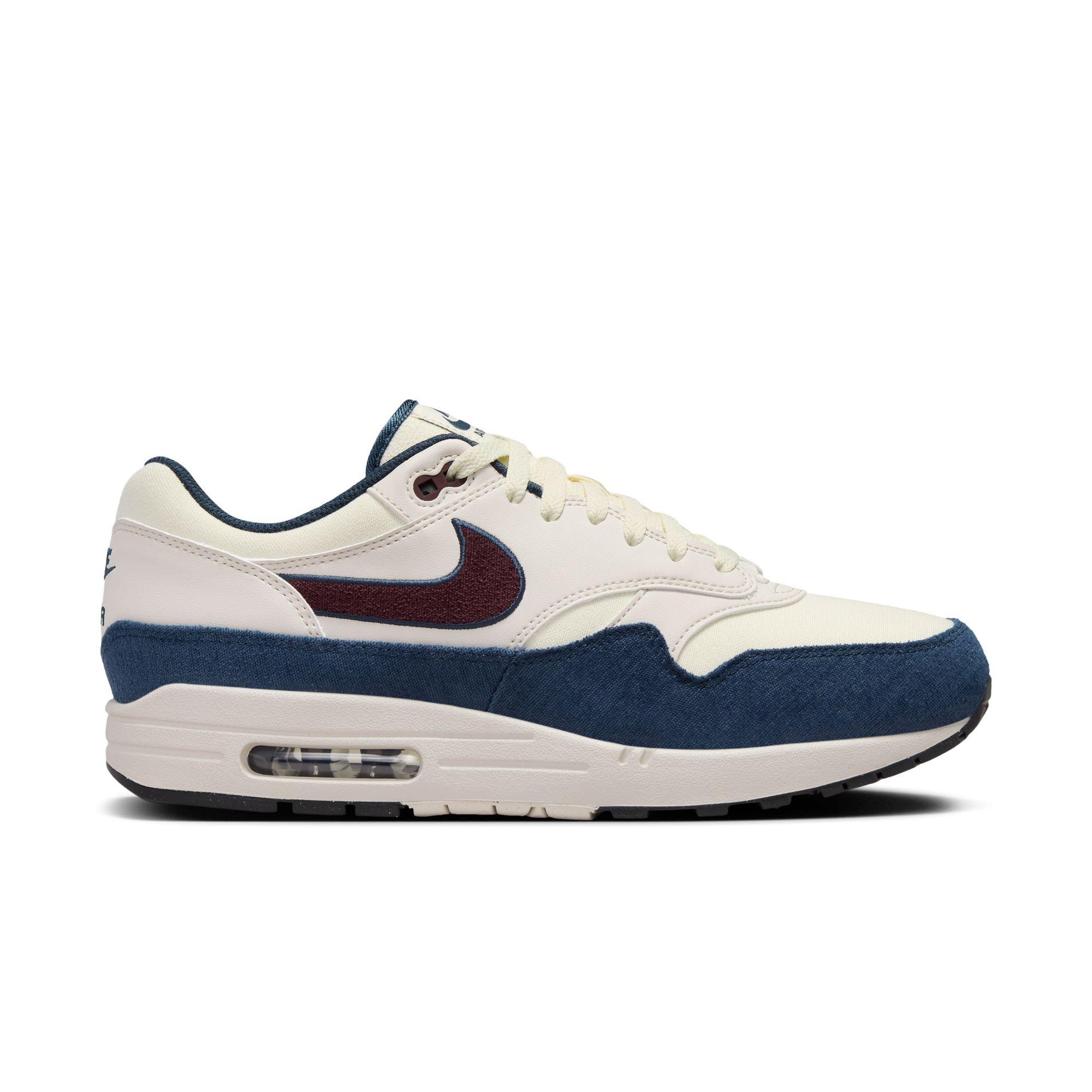 Nike Air Max 1 "Coconut Milk/Burgundy Crush/Armory Navy" Men's Shoe - CREAM/RED Thumbnail View 1