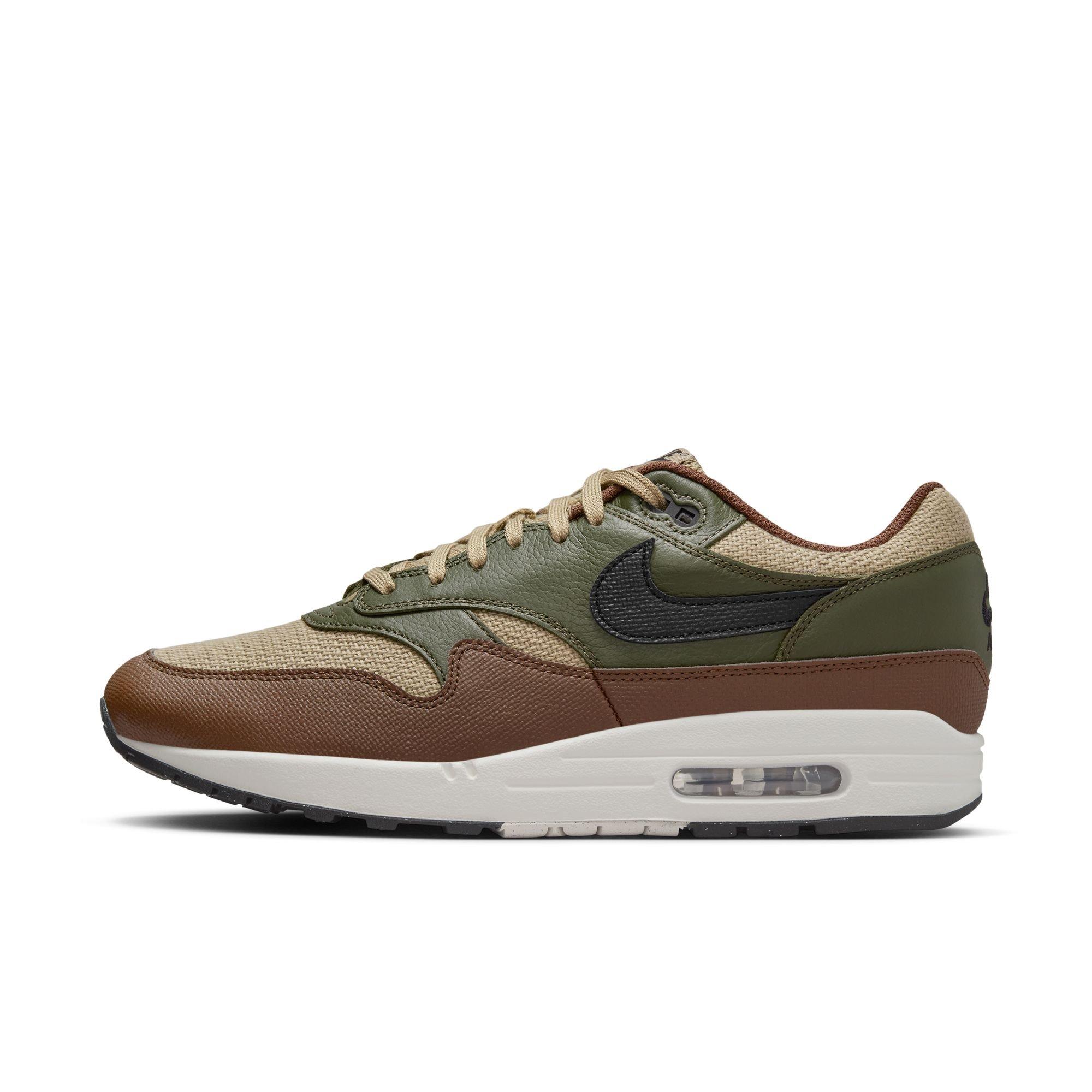 Nike Air Max 1 Essential Premium "Neutral Olive/Black/Cargo Khaki" Men's Shoe - OLIVE/BLACK Thumbnail View 3