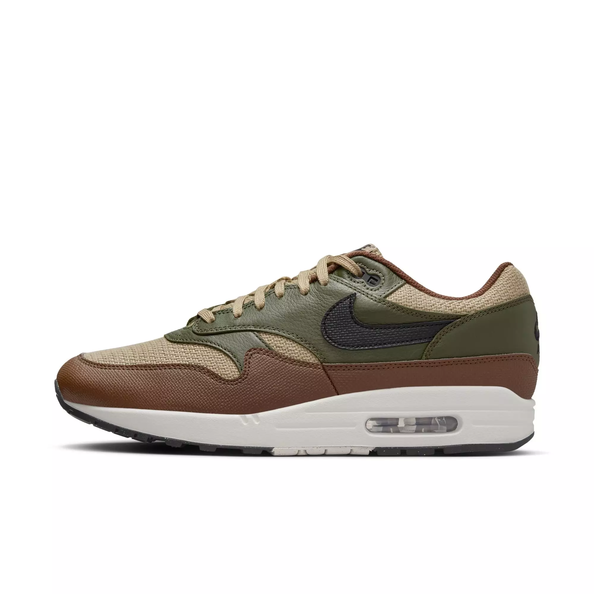 Nike Air Max 1 Essential Premium "Neutral Olive/Black/Cargo Khaki" Men's Shoe - OLIVE/BLACK