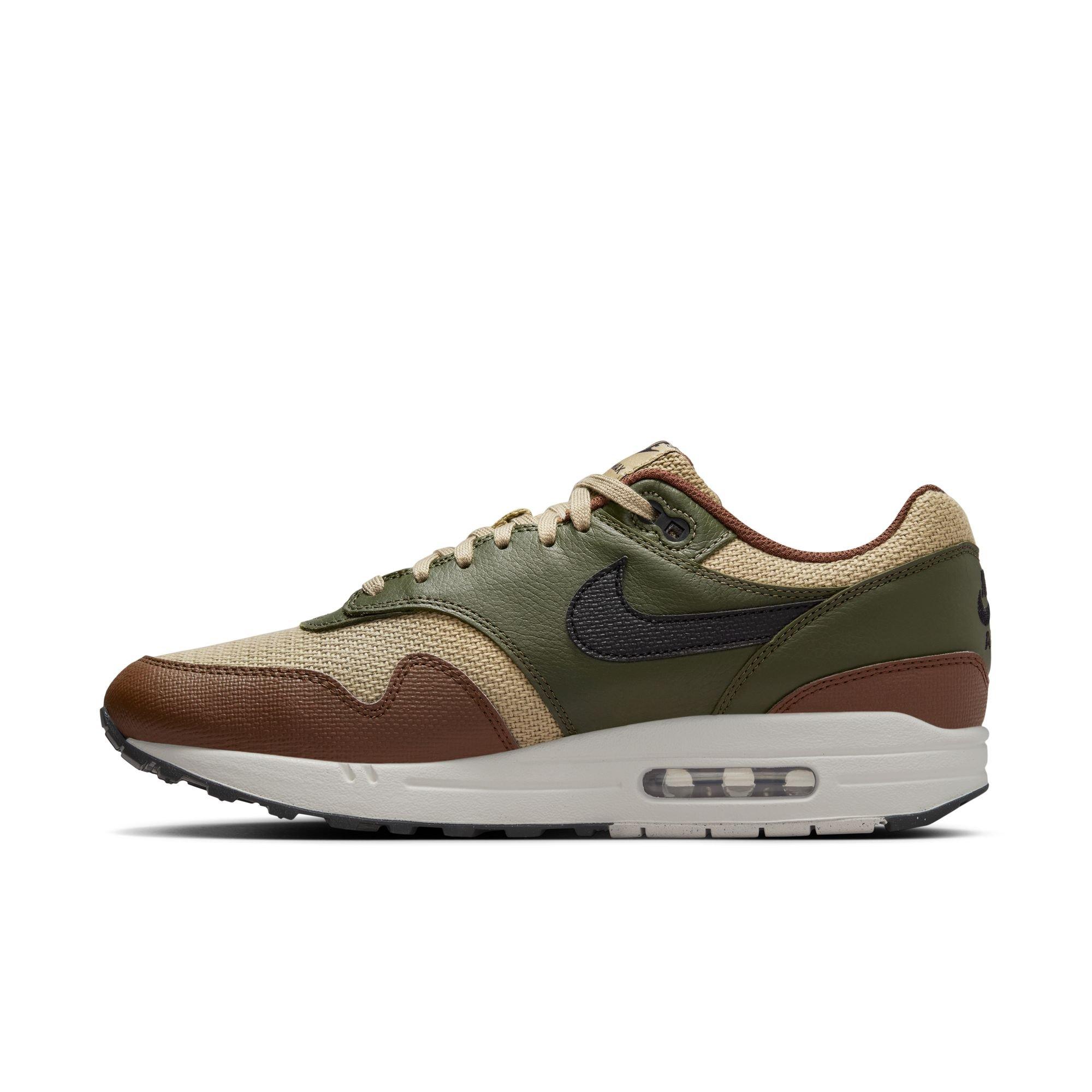 Nike Air Max 1 Essential Premium "Neutral Olive/Black/Cargo Khaki" Men's Shoe - OLIVE/BLACK Thumbnail View 4