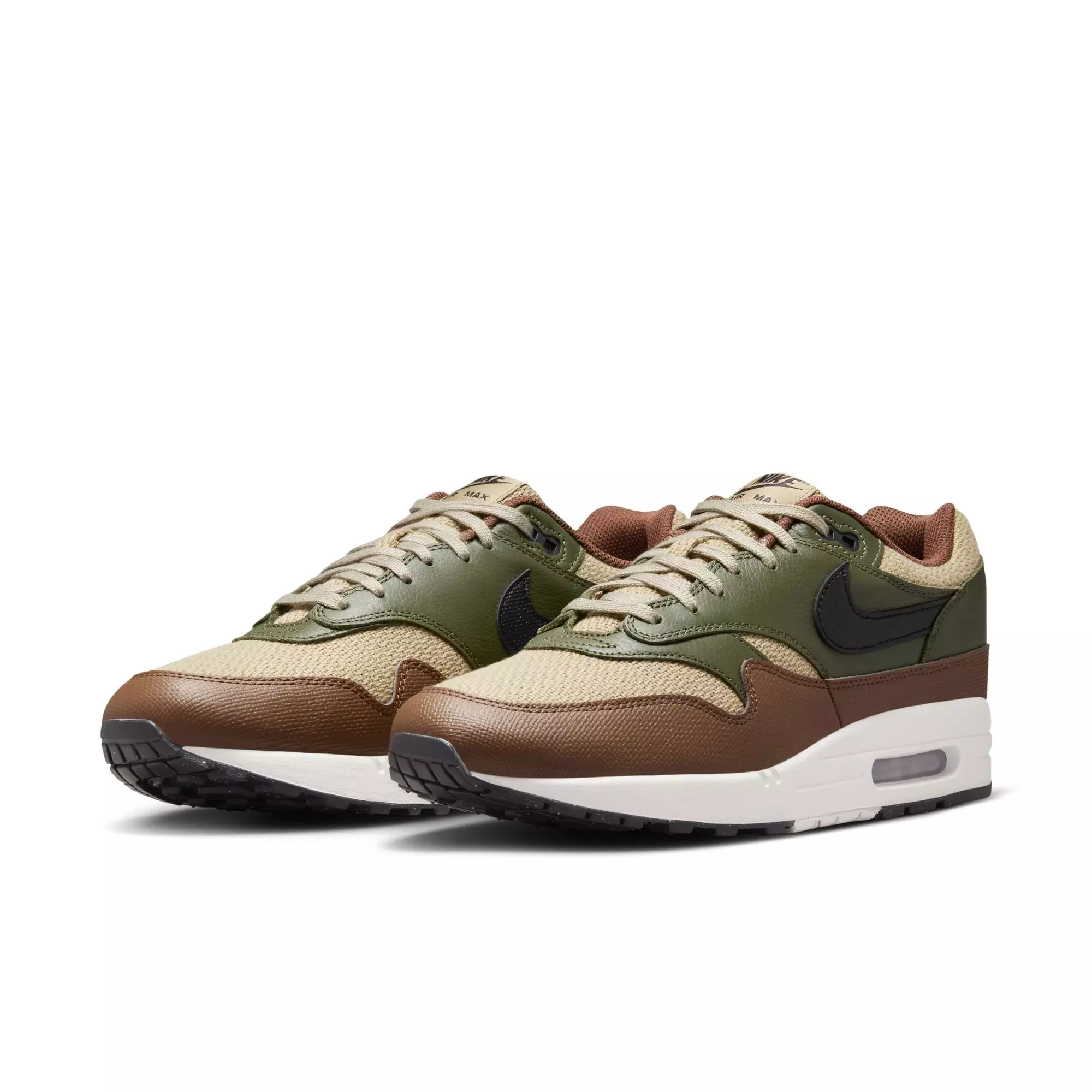 Nike Air Max 1 Essential Premium "Neutral Olive/Black/Cargo Khaki" Men's Shoe - OLIVE/BLACK