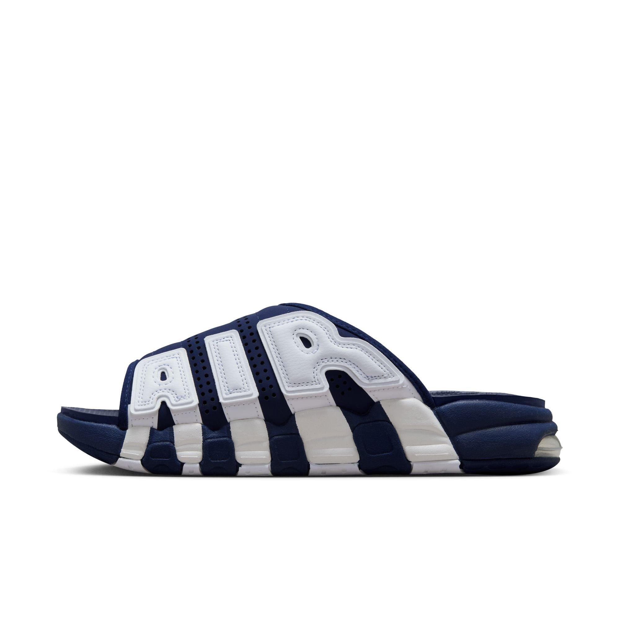 Nike Air More Uptempo "Midnight Navy/University Red/Clear/White" Men's Slide - NAVY/WHITE/RED Thumbnail View 4