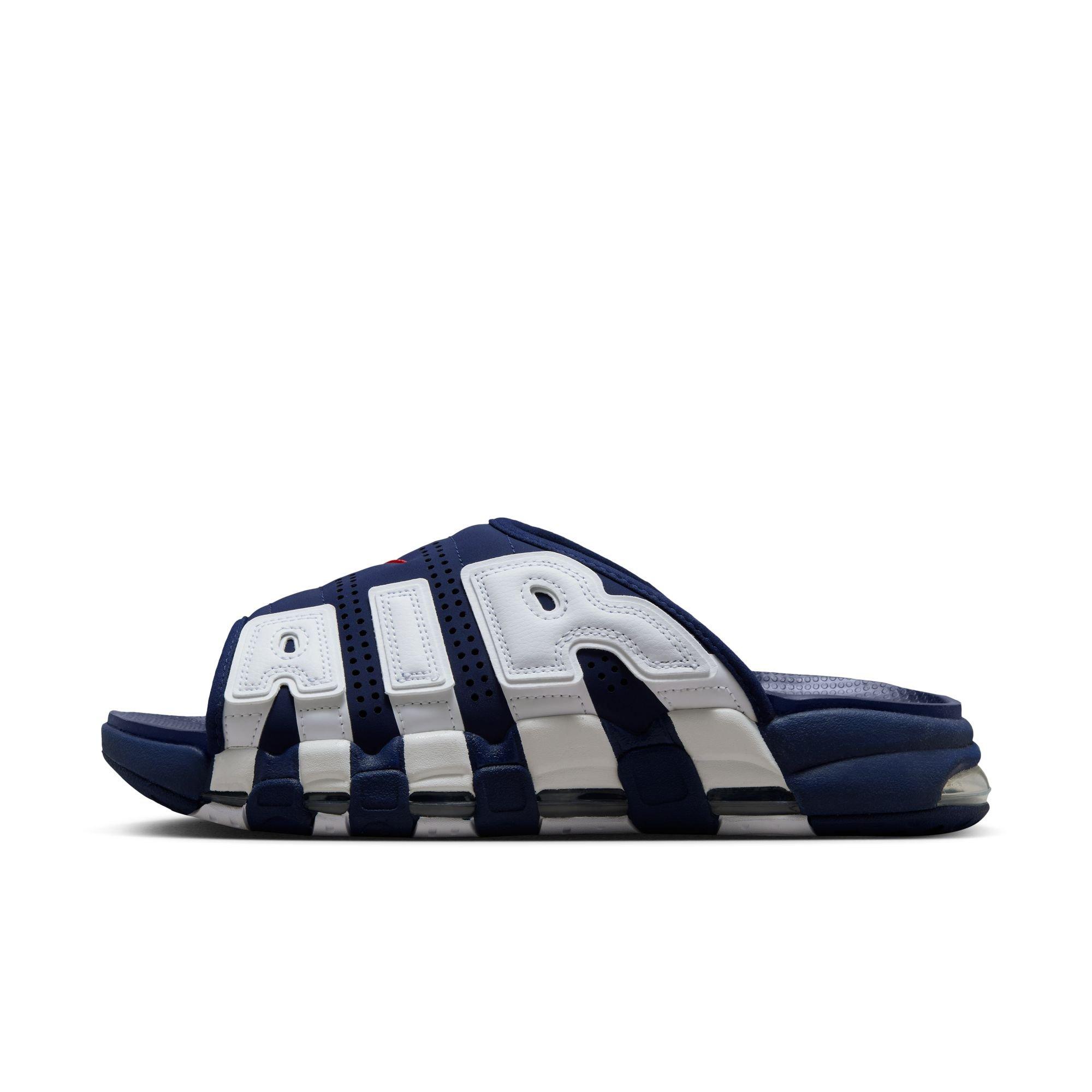 Nike Air More Uptempo "Midnight Navy/University Red/Clear/White" Men's Slide - NAVY/WHITE/RED Thumbnail View 7