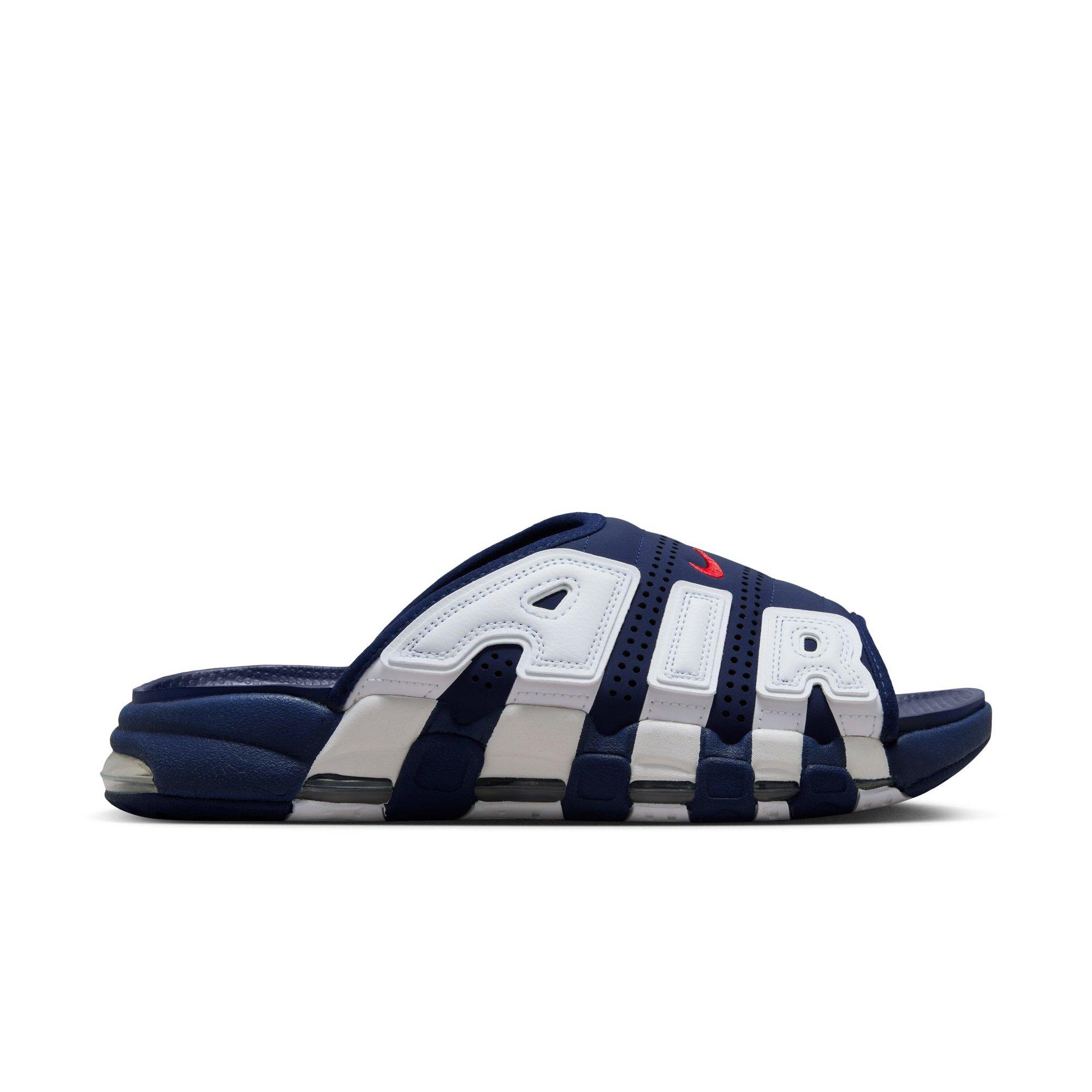 Nike Air More Uptempo "Midnight Navy/University Red/Clear/White" Men's Slide - NAVY/WHITE/RED Thumbnail View 1