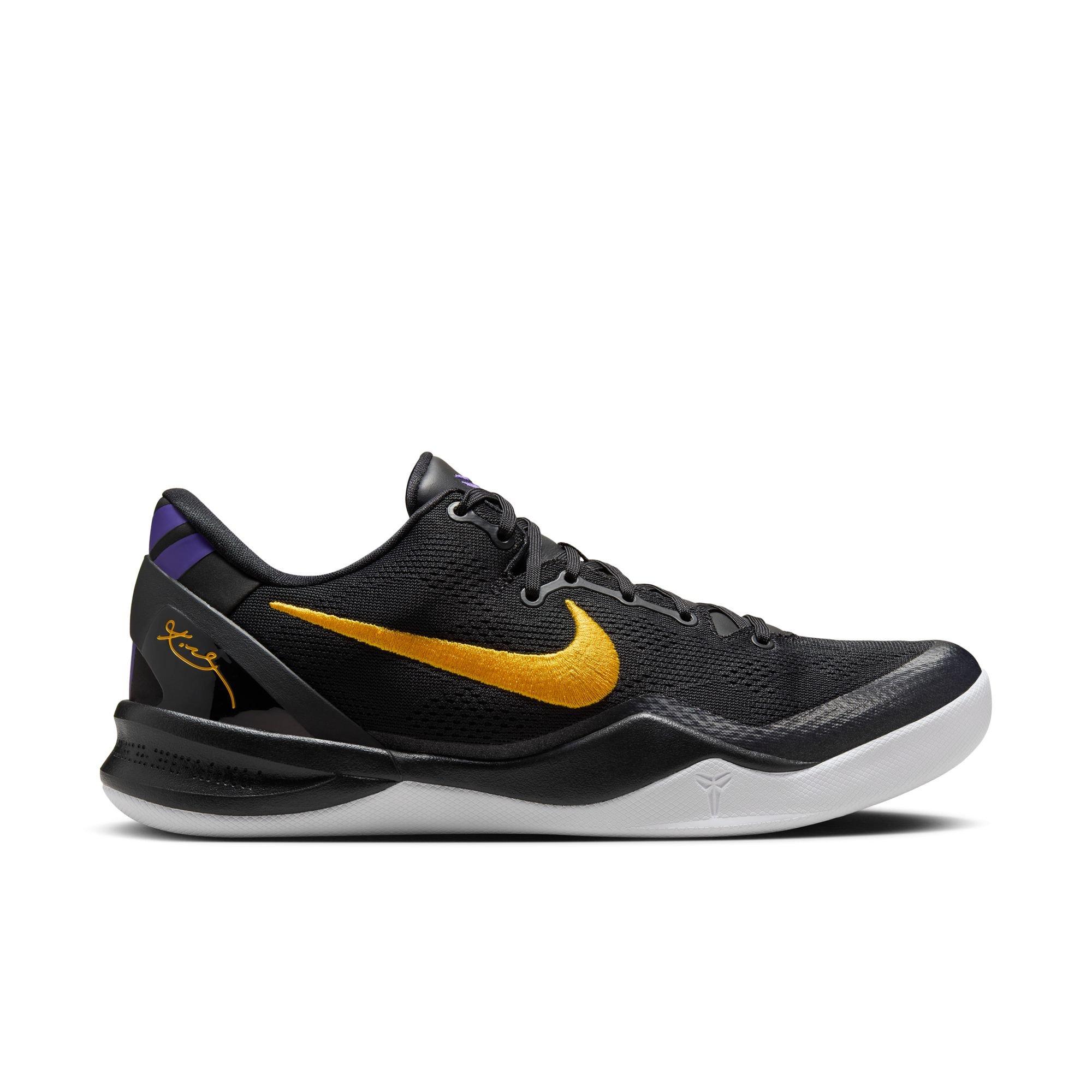Nike Kobe 8 Protro "Lakers Away" Men's Basketball Shoe - BLACK/UNIVERSITY GOLD/COURT PURPLE Thumbnail View 1
