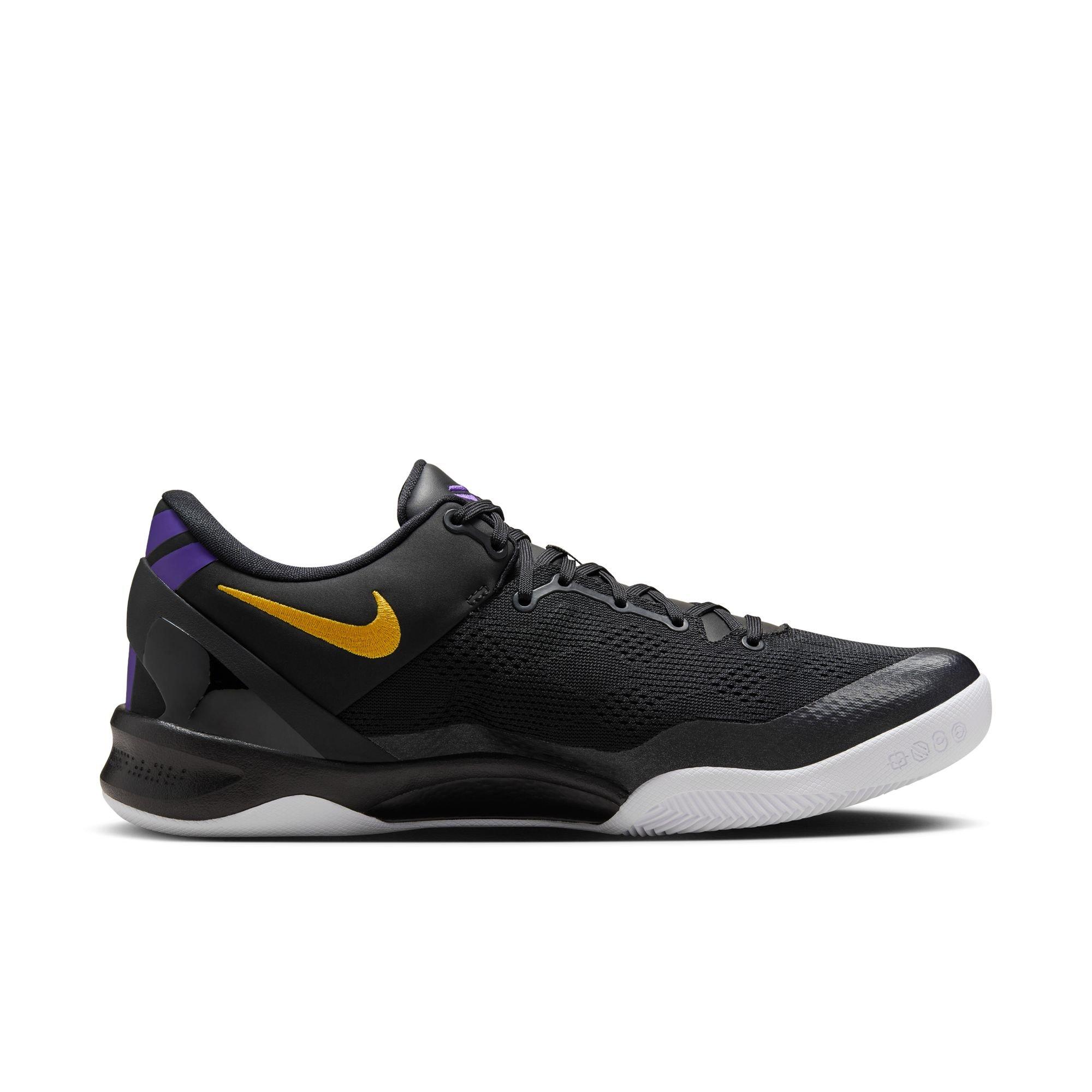 Nike Kobe 8 Protro "Lakers Away" Men's Basketball Shoe - BLACK/UNIVERSITY GOLD/COURT PURPLE Thumbnail View 2
