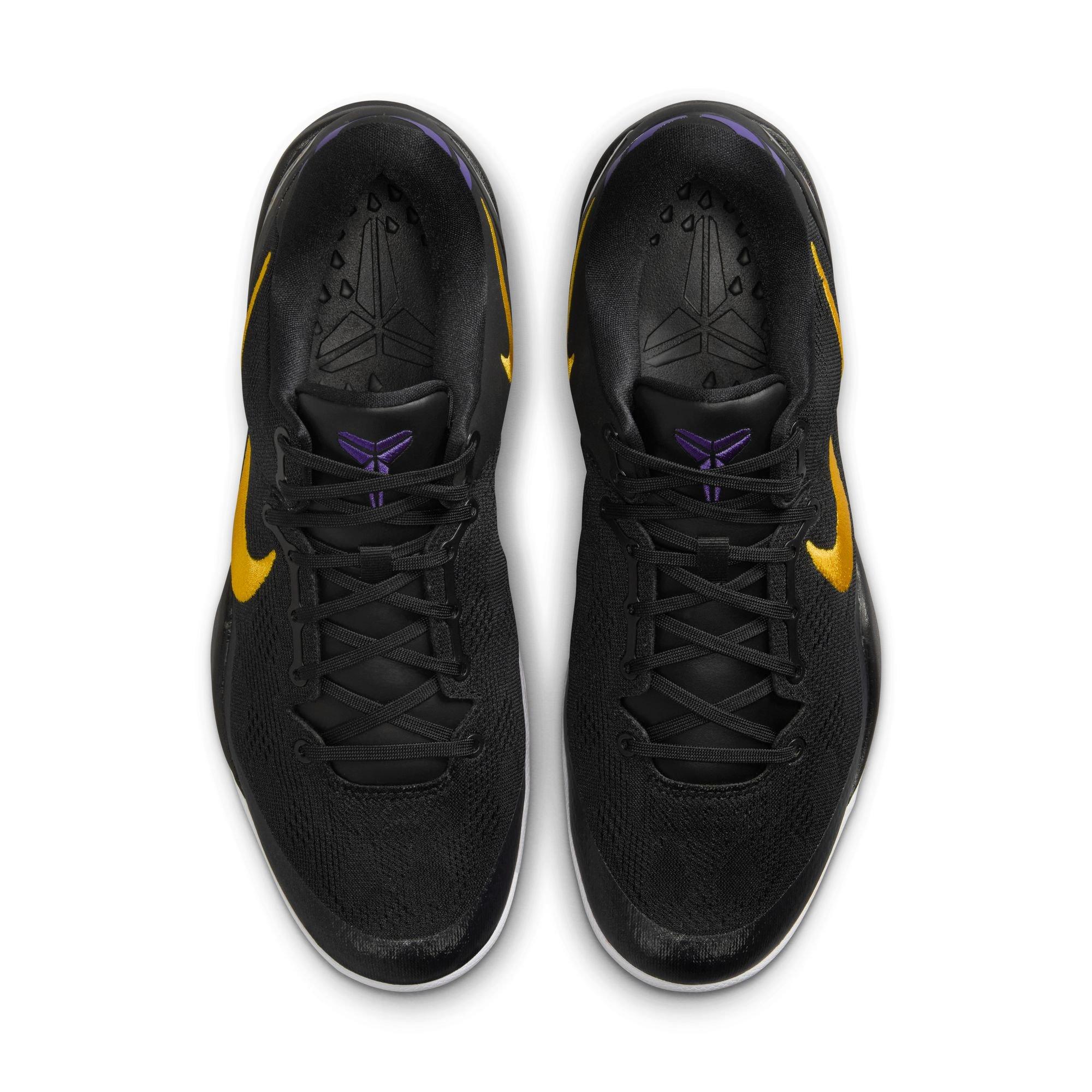 Nike Kobe 8 Protro "Lakers Away" Men's Basketball Shoe - BLACK/UNIVERSITY GOLD/COURT PURPLE Thumbnail View 10