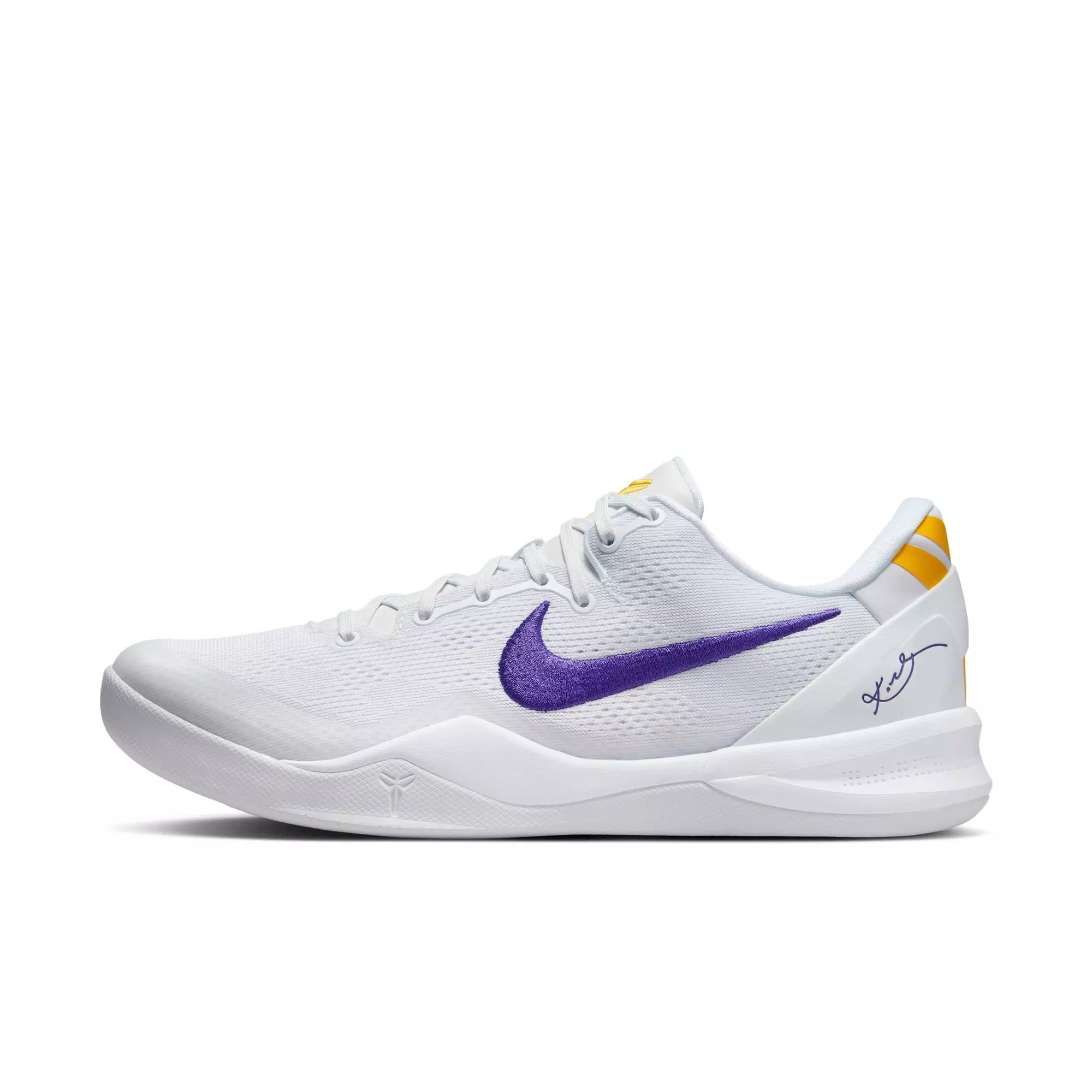 Nike Kobe 8 Protro "Lakers Home" Men's Basketball Shoe - WHITE/COURT PURPLE/UNIVERSITY GOLD
