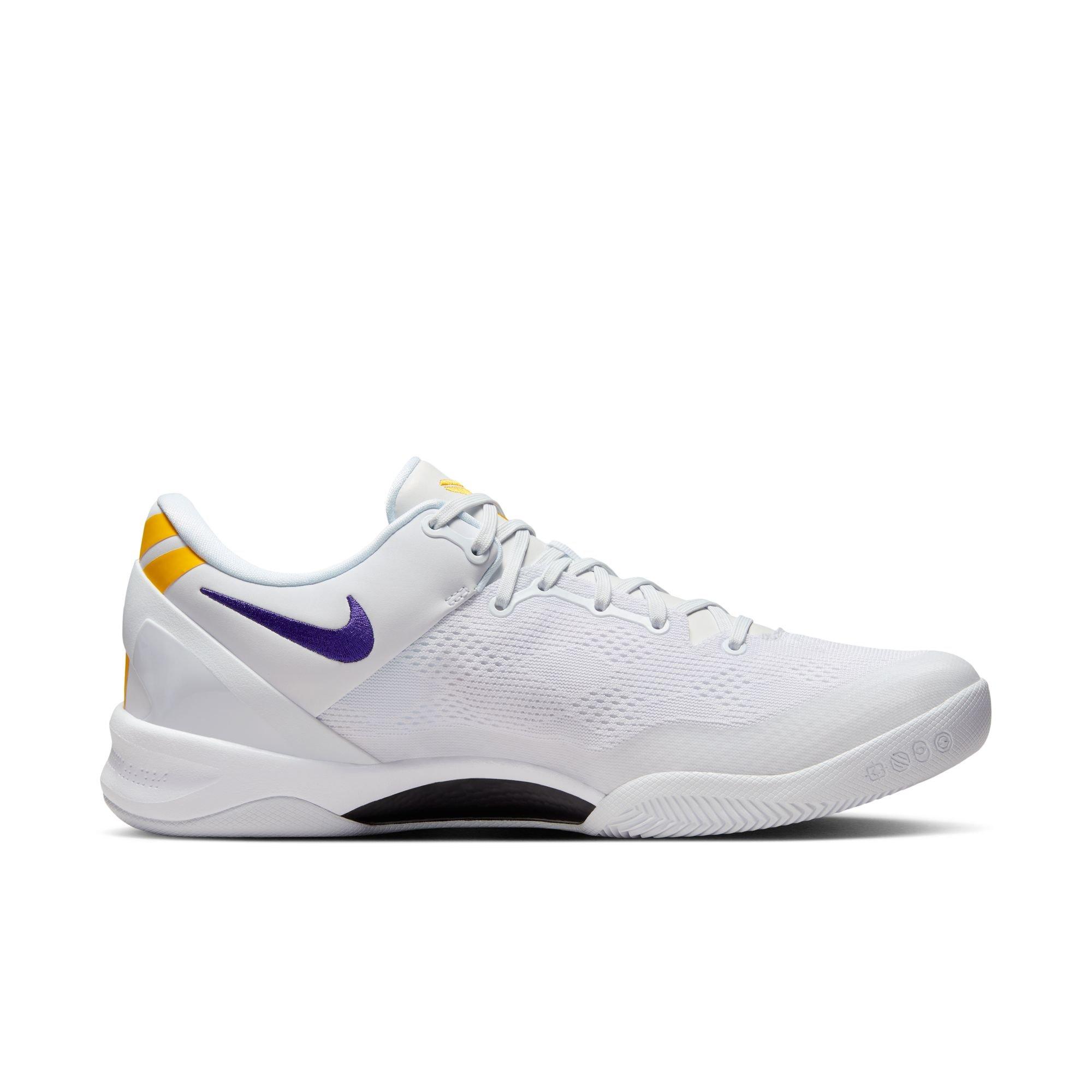 Nike Kobe 8 Protro "Lakers Home" Men's Basketball Shoe - WHITE/COURT PURPLE/UNIVERSITY GOLD Thumbnail View 2