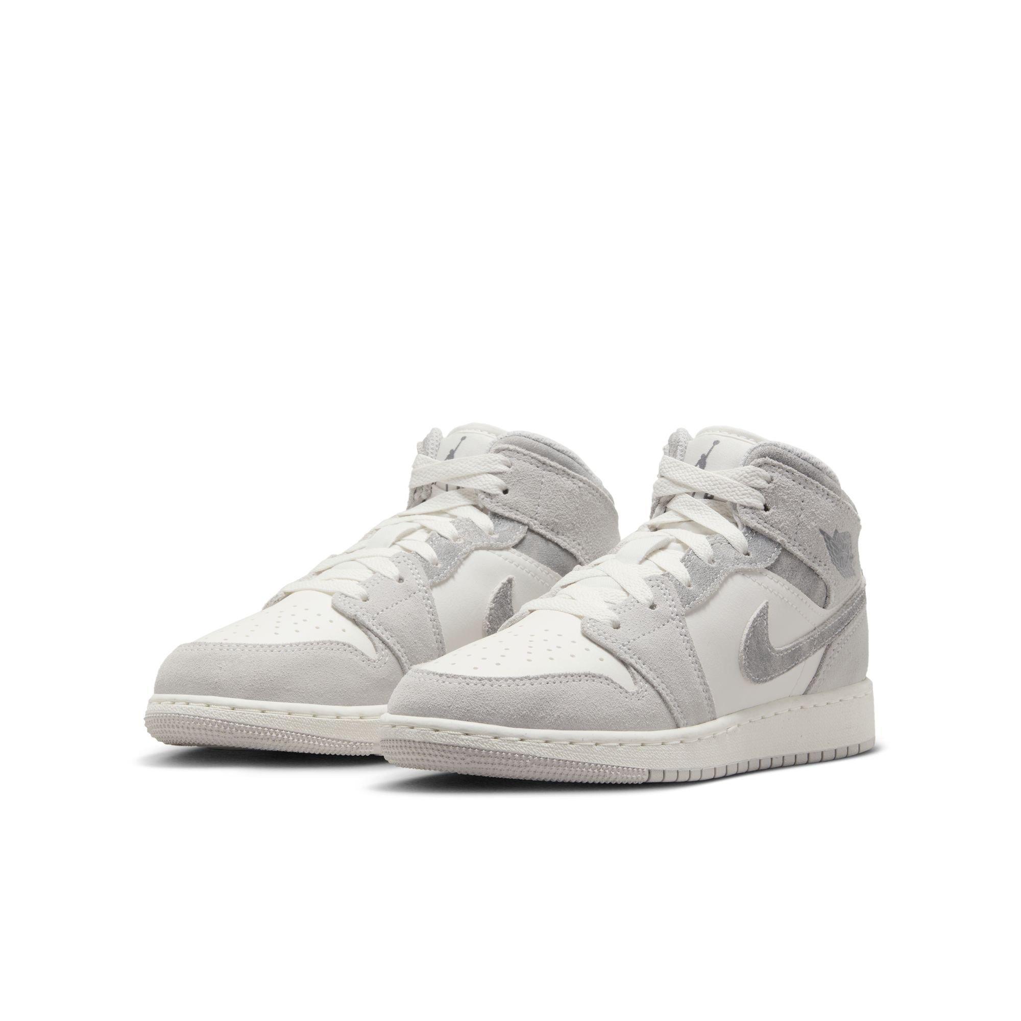 Jordan 1 Mid SE Grade School Boys' "Neutral Grey/Smoke Grey/Sail" Shoe