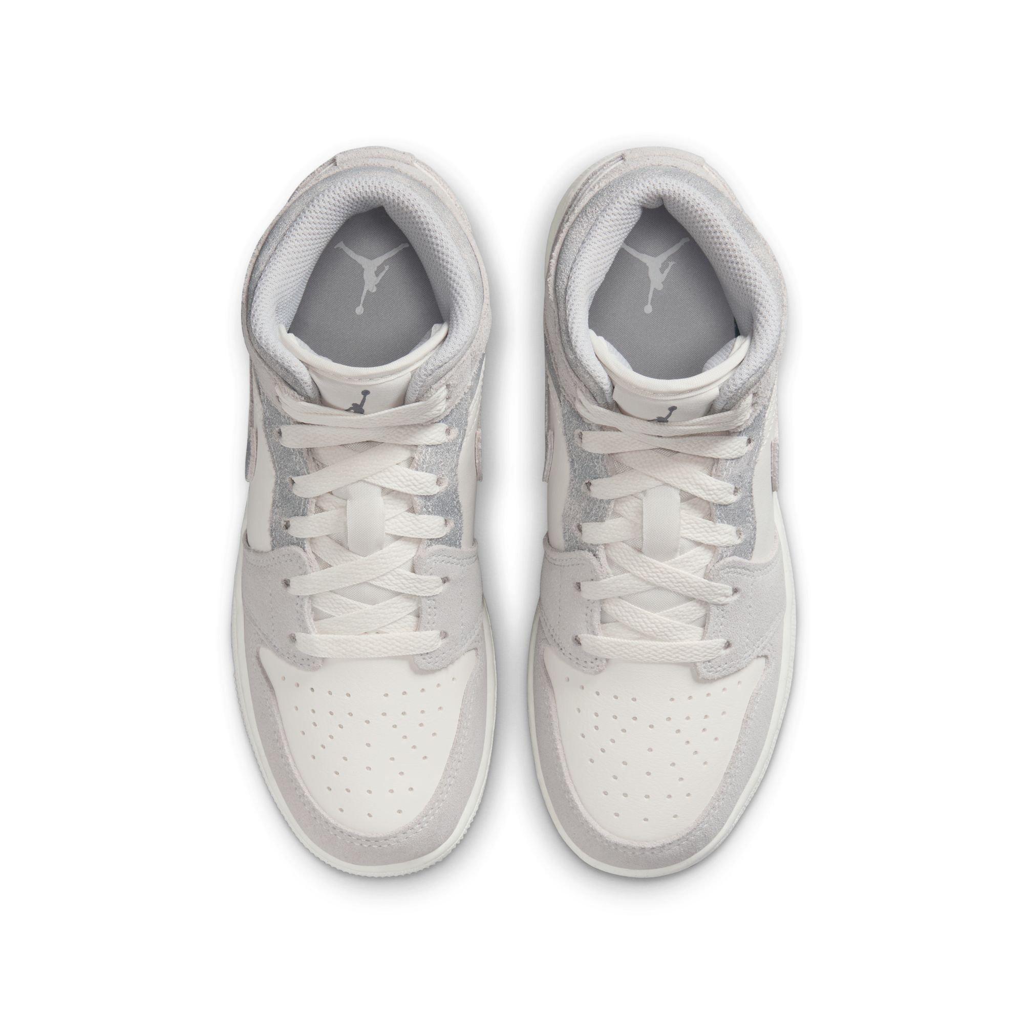 Jordan 1 Mid SE Grade School Boys' "Neutral Grey/Smoke Grey/Sail" Shoe