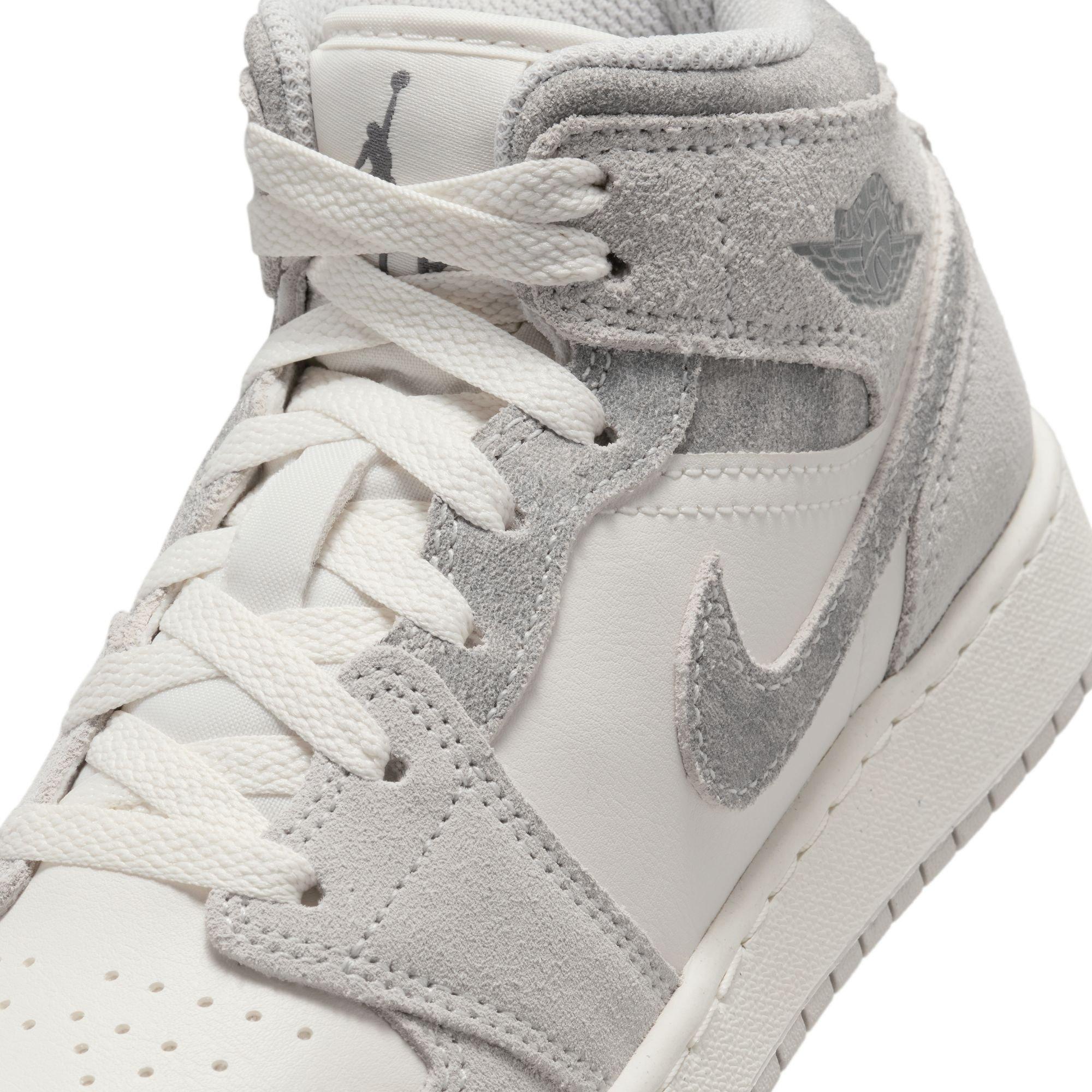 Jordan 1 Mid SE Grade School Boys' "Neutral Grey/Smoke Grey/Sail" Shoe