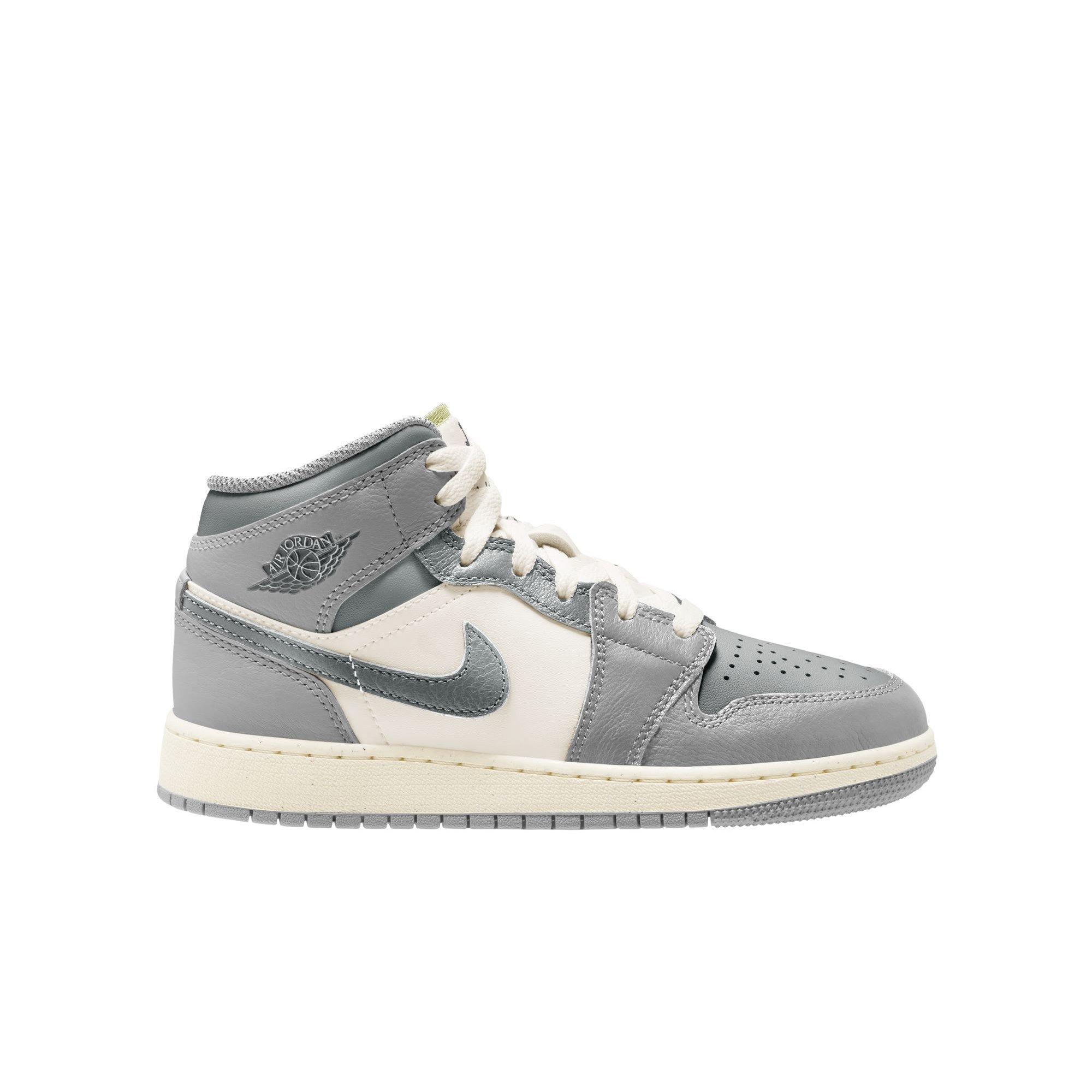 Jordan 1 Mid SE Grade School Boys' "Neutral Grey/Smoke Grey/Sail" Shoe