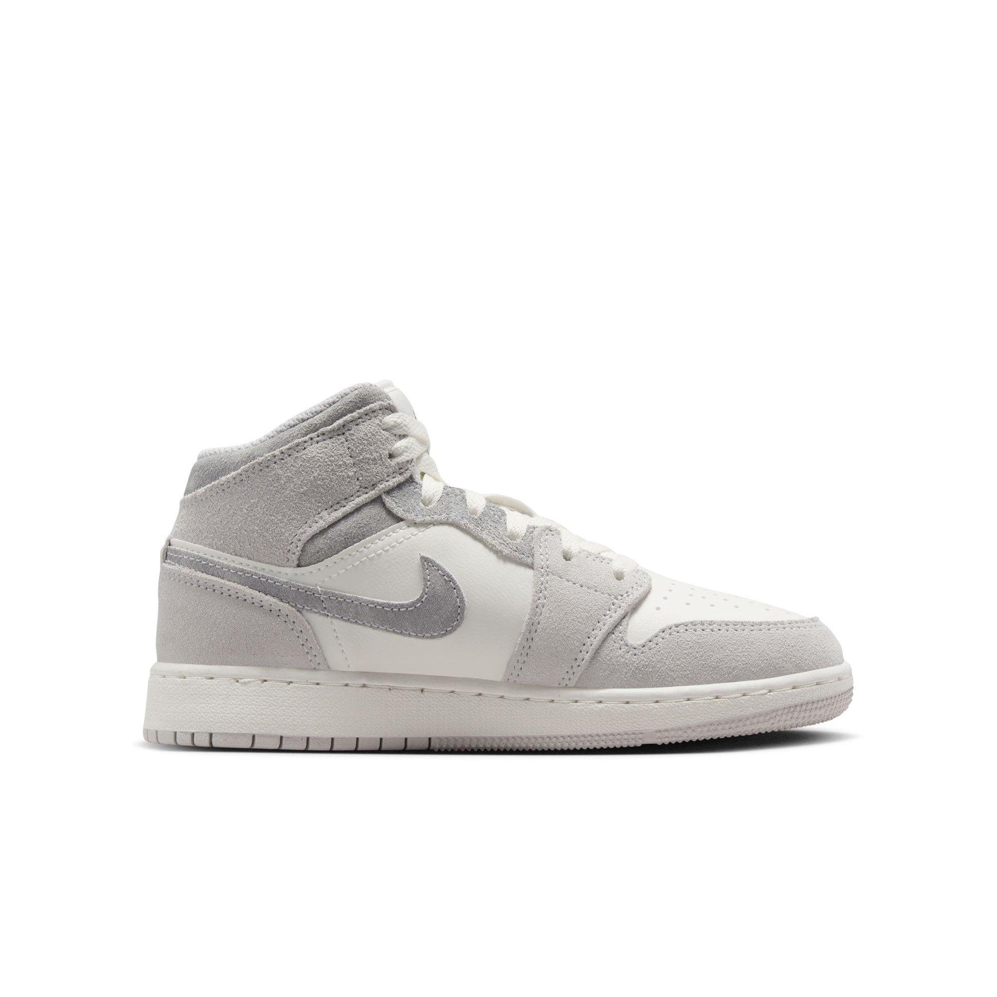 Jordan 1 Mid SE Grade School Boys' "Neutral Grey/Smoke Grey/Sail" Shoe