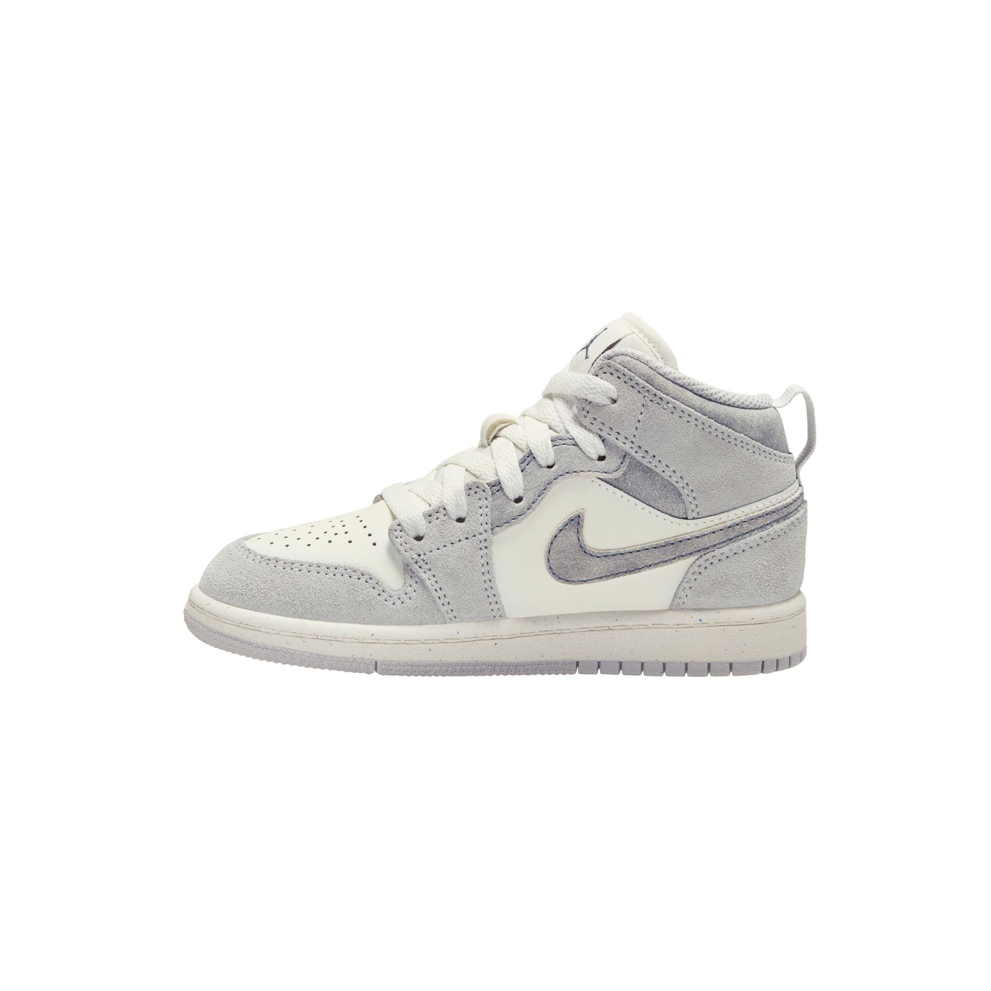 Jordan 1 Mid SE Preschool Boys' "Neutral Grey/Smoke Grey/Sail" Shoe